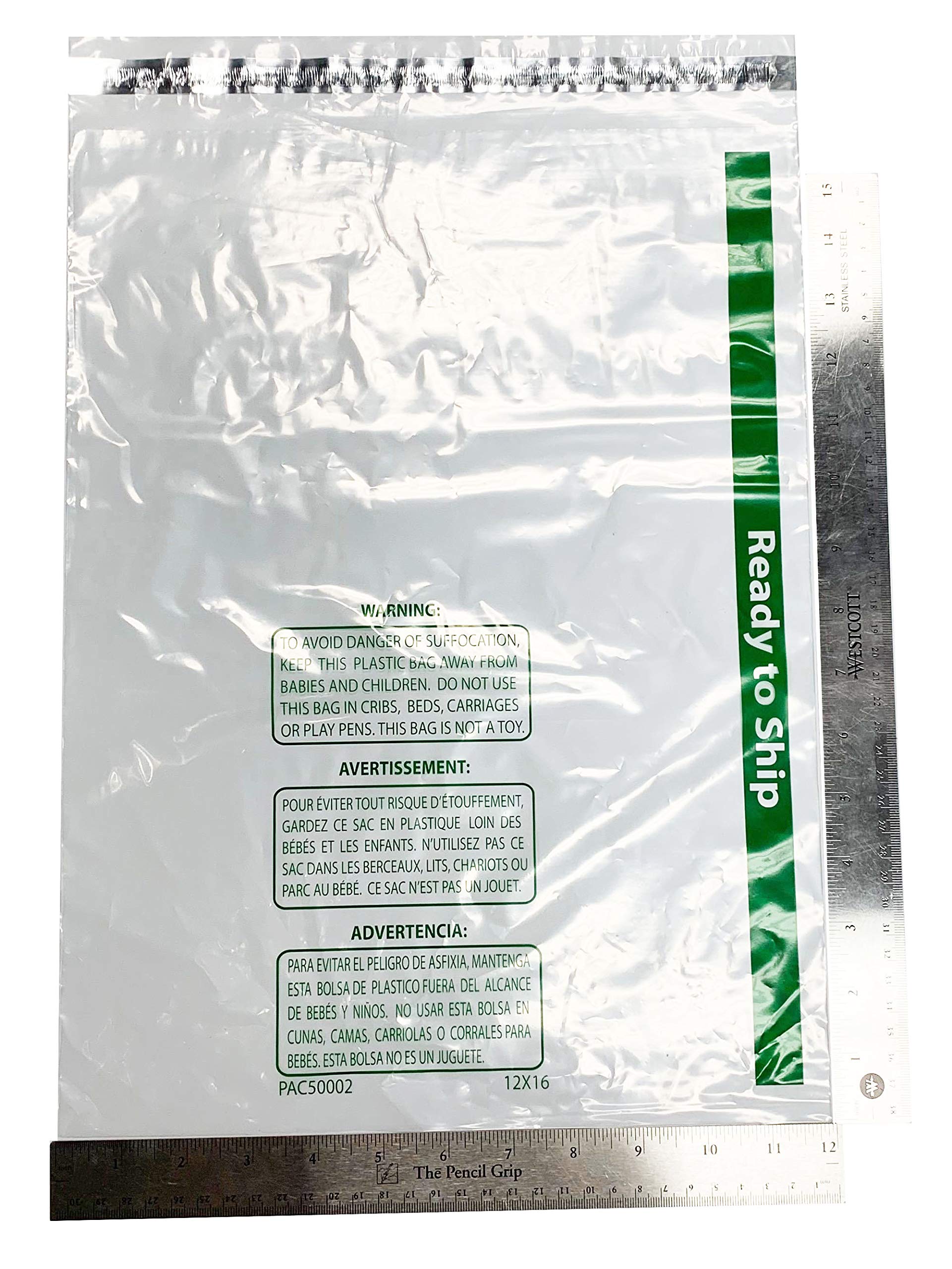 NuBox Clear 12x16 Inch Self-Seal Poly Bags - 1.5 Mil Thick, 750 Count, FBA Compliant Packaging with Suffocation Warning - Perfect for Amazon Sellers, Ecommerce Shipping, Retail Product Protection & Storage Organization