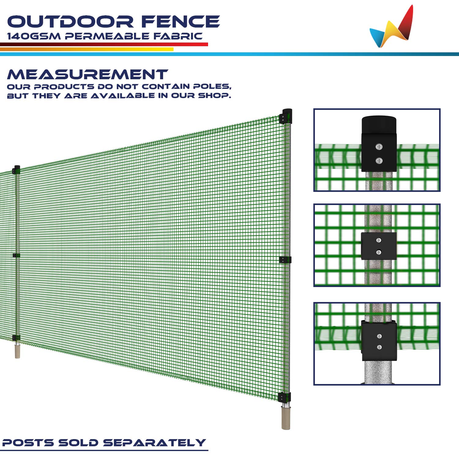 6' x 47' Green Garden Fence Mesh Netting Roll - Heavy Duty Temporary Outdoor Fencing for Rabbits, Chickens, Poultry, Dogs & Vegetable Protection - Perfect for Backyard, Farm & Garden Use