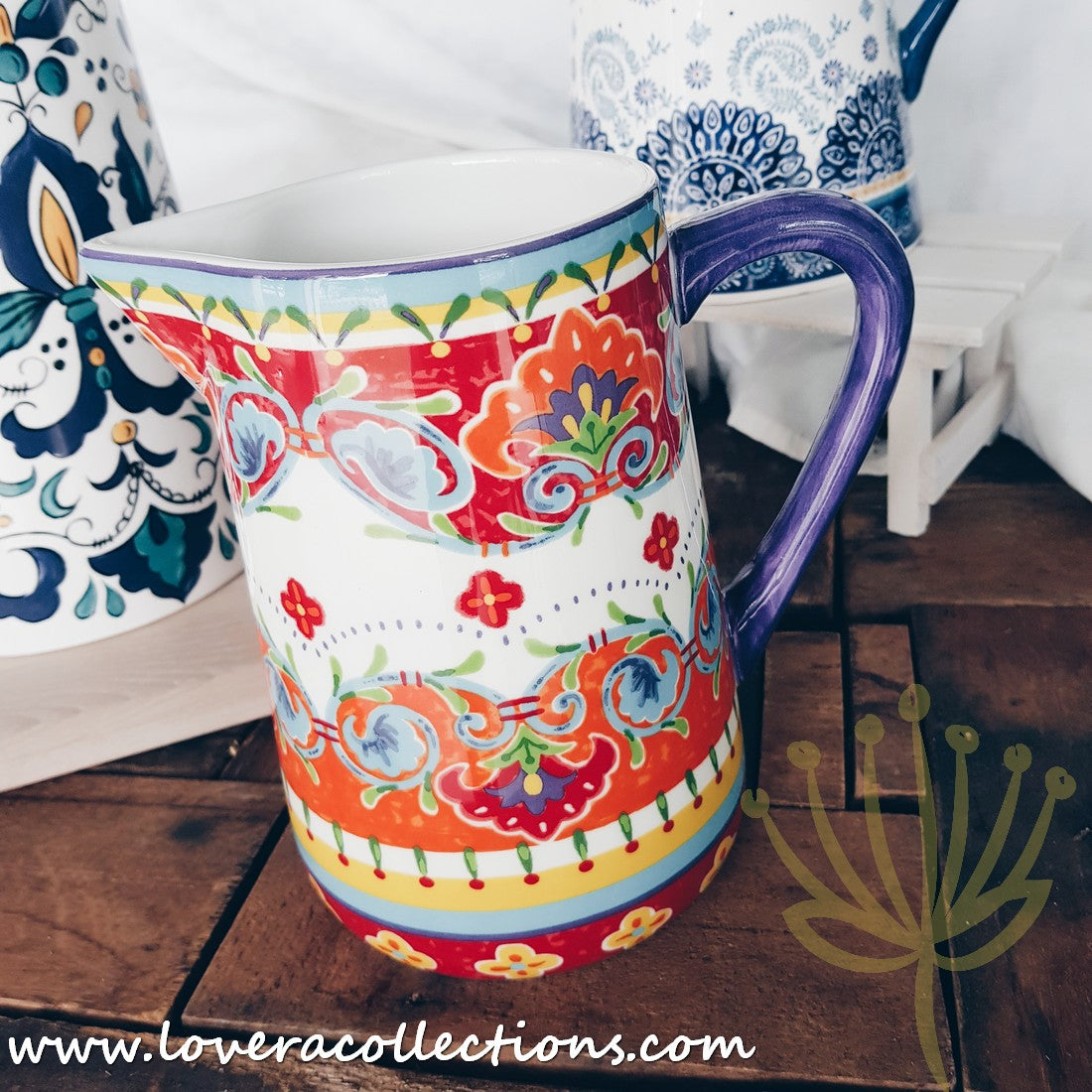 Vibrant Colorful Glass Pitchers - 50% Off Clearance Sale - Perfect for Iced Tea, Lemonade & Summer Beverages