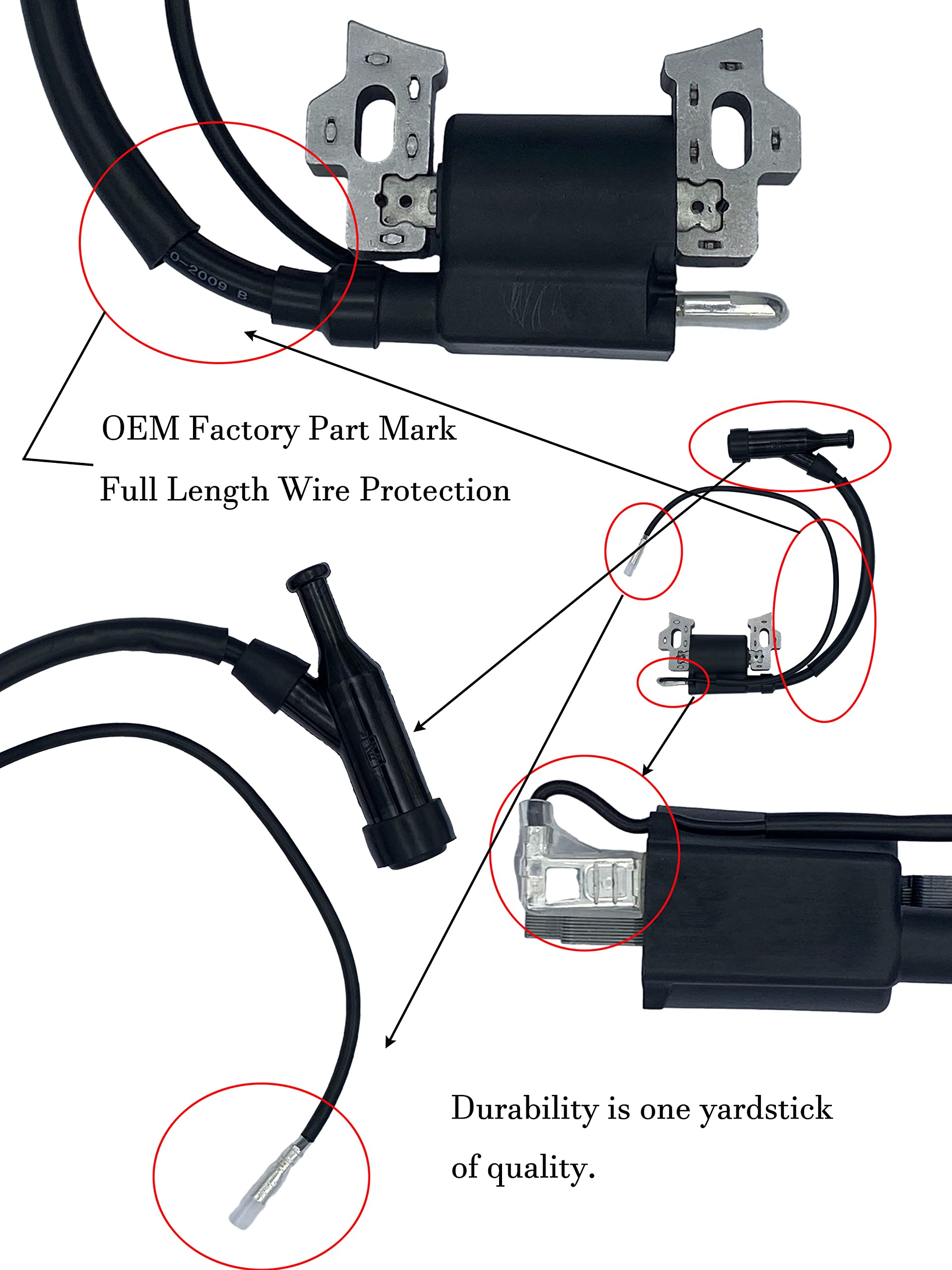 YAMAKATO 196cc 208cc Ignition Coil Compatible with Briggs & Stratton 590603 CR950 Champion Generac Duromax Firman Ryobi Predator Honda 159cc 163cc 212cc 224cc - Replacement for Log Splitter, Washer, Generator - OEM Pack of 1 - Perfect for Small Engine Repair & Maintenance