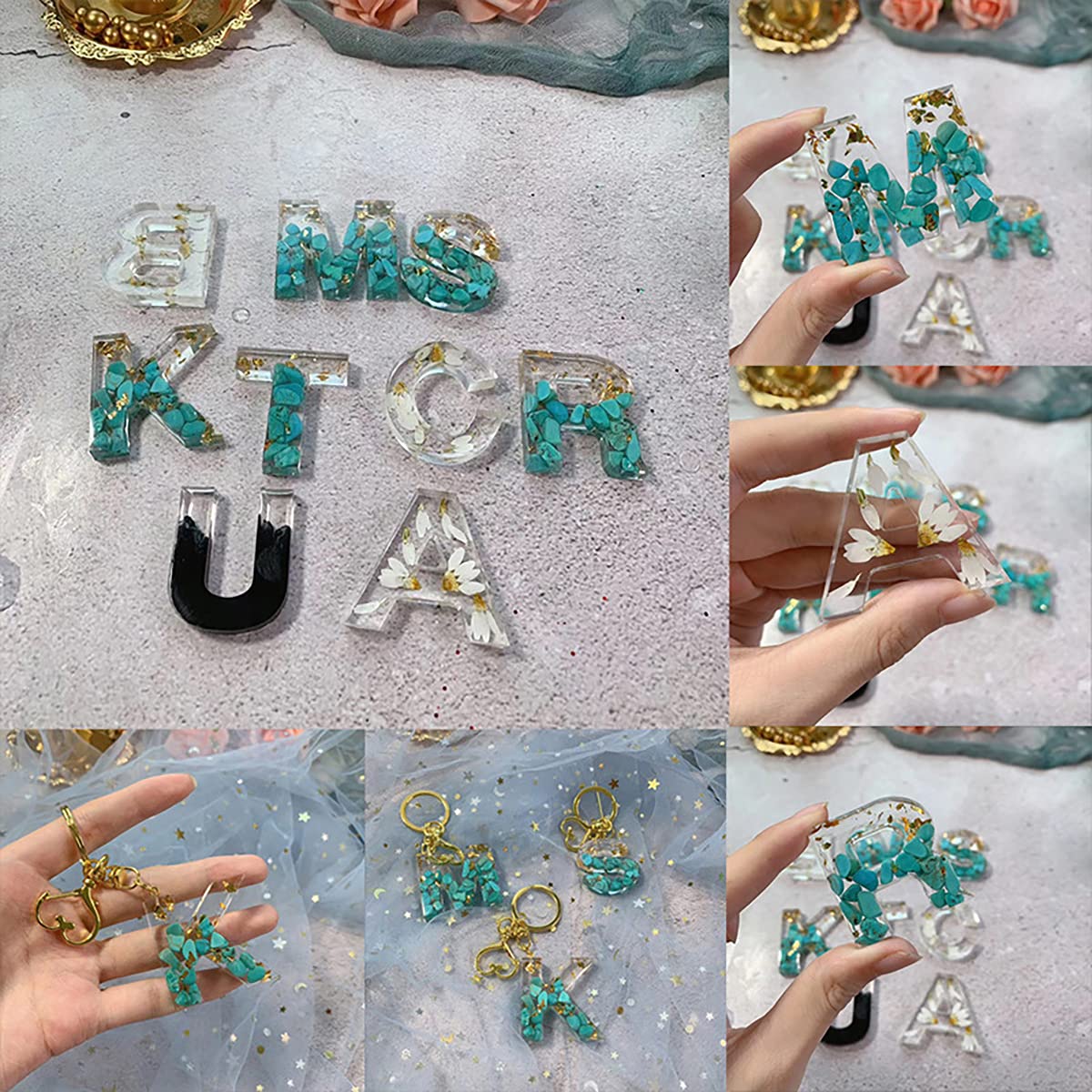 ECYC Alphabet Letter Number Molds for Epoxy Resin Jewelry Making - DIY Earring Pendants, Keychain & Craft Casting Molds - Perfect for Handmade Gifts, Home Decor & Creative Projects