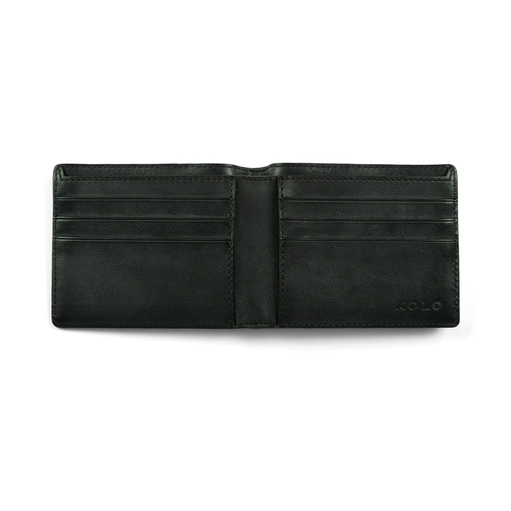 Premium Camden Bi-Fold Waxed Leather Wallet for Men - Slim RFID Blocking Minimalist Design - Perfect for Everyday Carry & Travel