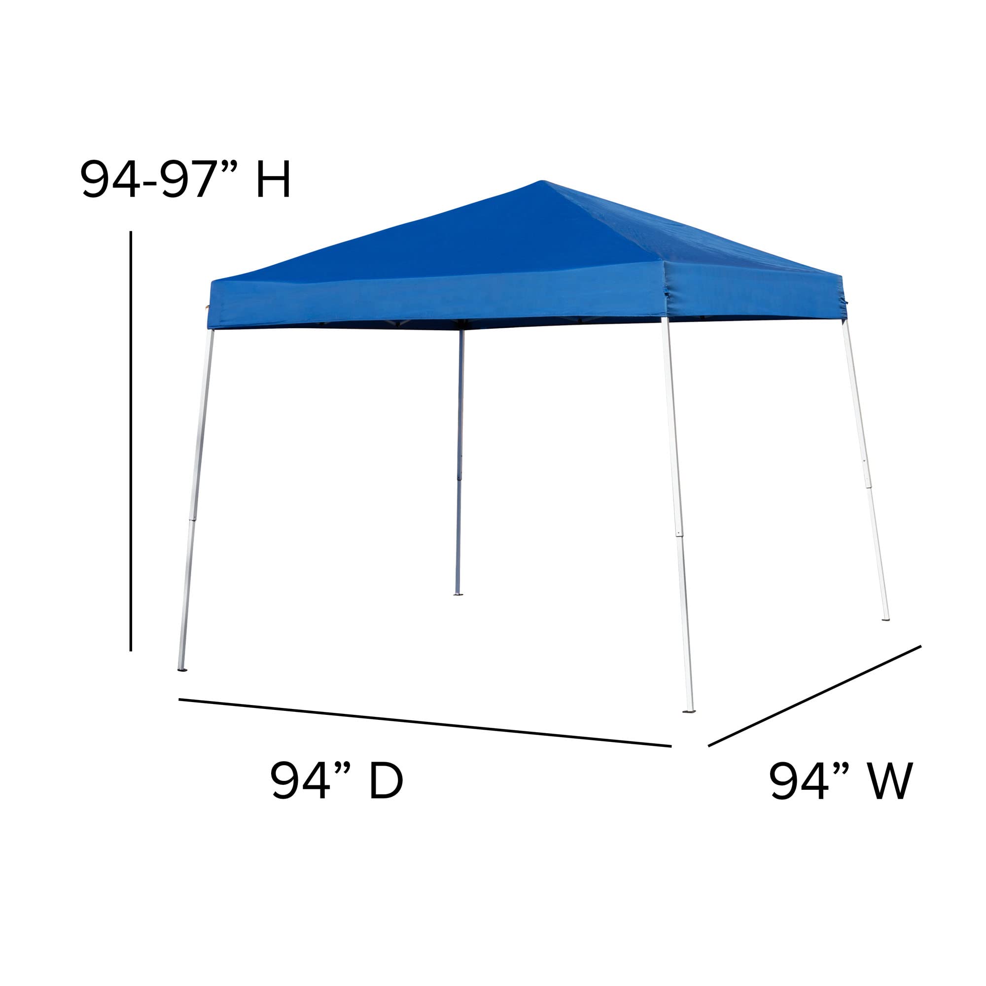 Flash Furniture Kramer 8'x8' Blue Pop Up Canopy Tent with Carry Bag & Folding Bench Set - Portable Outdoor Shelter for Tailgating, Camping, Beach Parties, Picnics, and Outdoor Events