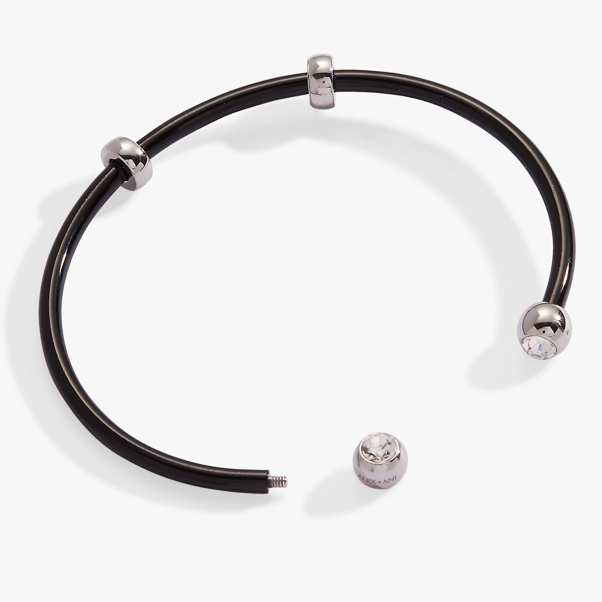 Elegant Black Bezel Stone Enamel Cuff Bracelet - Perfect for Evening Wear & Special Occasions