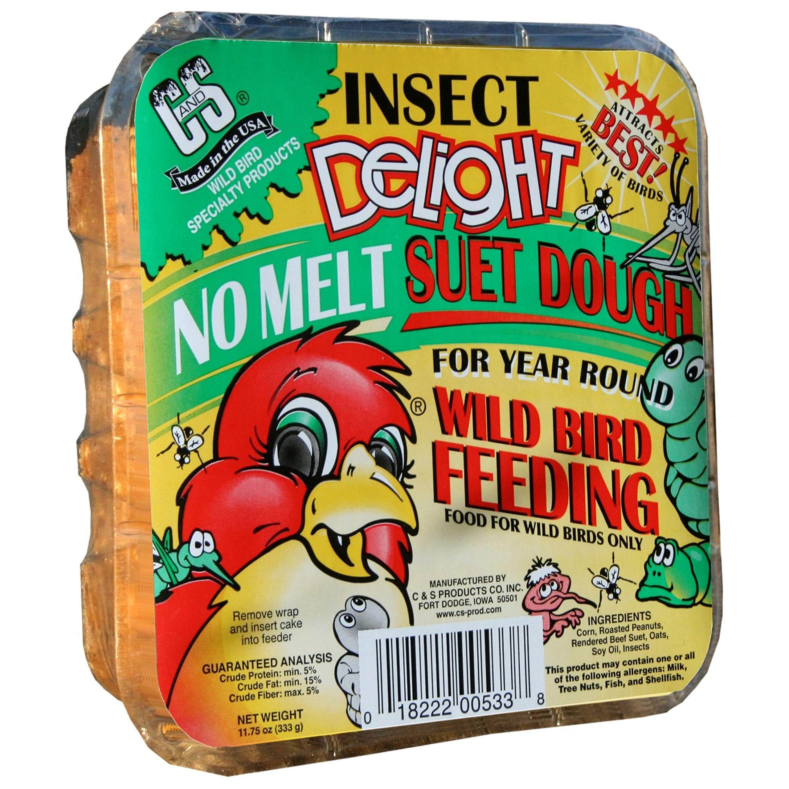 C&S Insect Delight No-Melt Suet Dough - High Energy Bird Food for Woodpeckers & Wild Birds - Perfect for Backyard Bird Feeders in Winter & Cold Weather