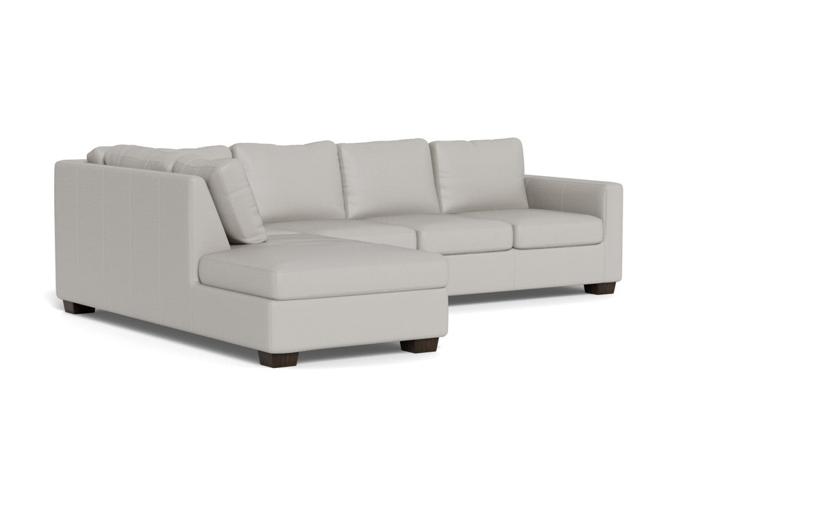 Track 121 Genuine Leather Left Chaise Sectional Sofa - Modern Living Room Furniture for Home Theater & Family Gatherings