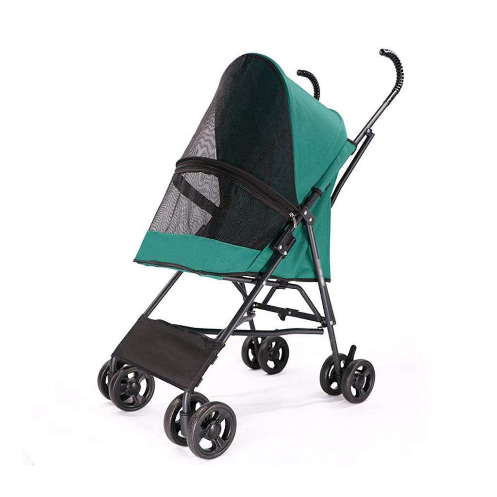 Foldable Pet Stroller for Small Dogs & Cats - 42x65x94cm Lightweight Travel Carrier with 600D Oxford Fabric - Supports Up to 6.5kg (Black/2 Color Options) - Perfect for Vet Visits, Shopping Trips & Outdoor Adventures