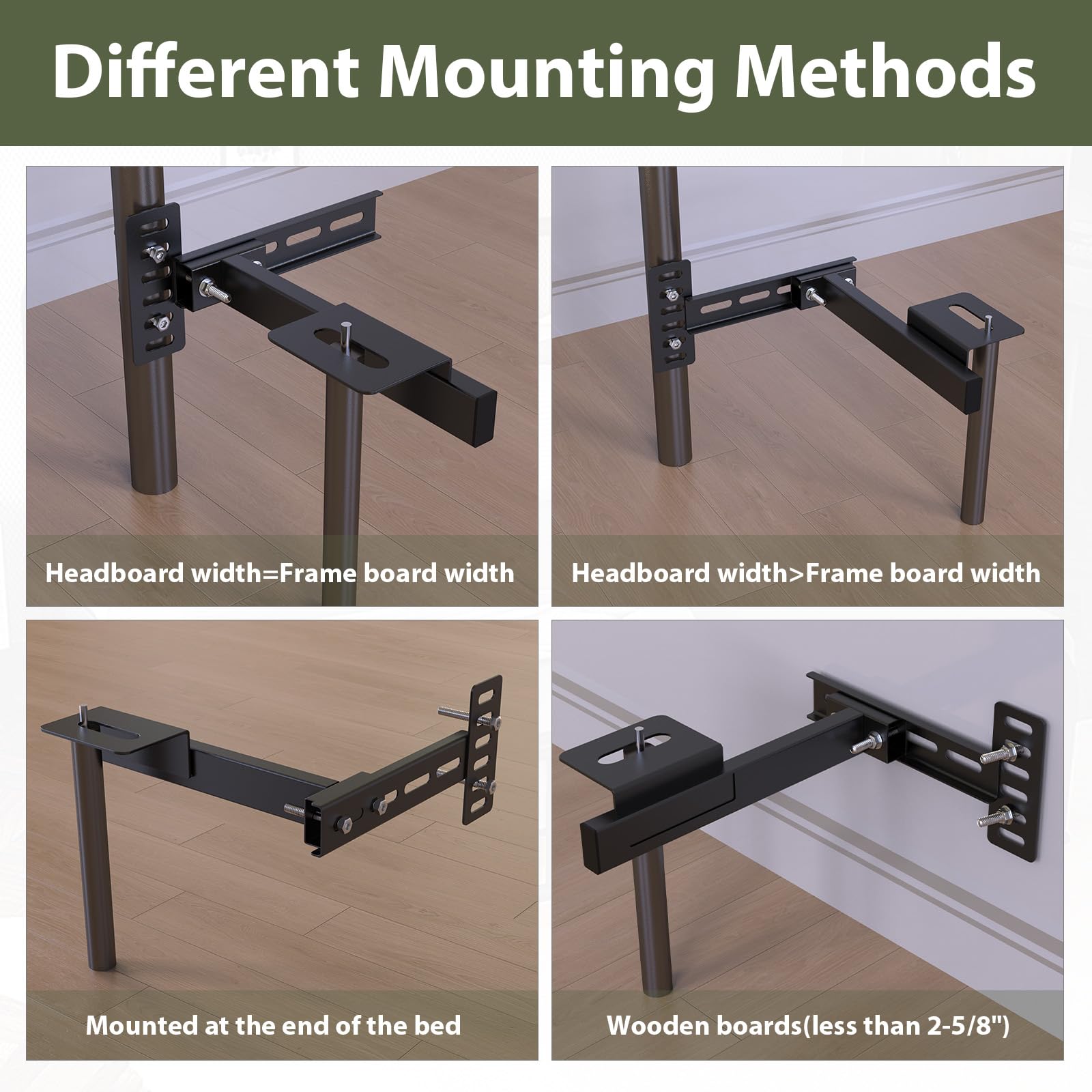 Universal Headboard Brackets for Adjustable Bed Base - Heavy Duty Steel Mounting Kit for Twin/King/Queen/Full Size Bed Frames - Easy Installation & Customization - Perfect for Platform Beds, Adjustable Beds and DIY Bedroom Projects