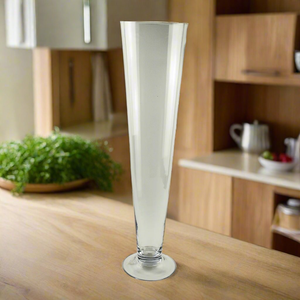 23.75x6 Inch Clear Glass Vase for Flowers - Elegant Home Decor, Wedding Centerpiece, Tabletop Display