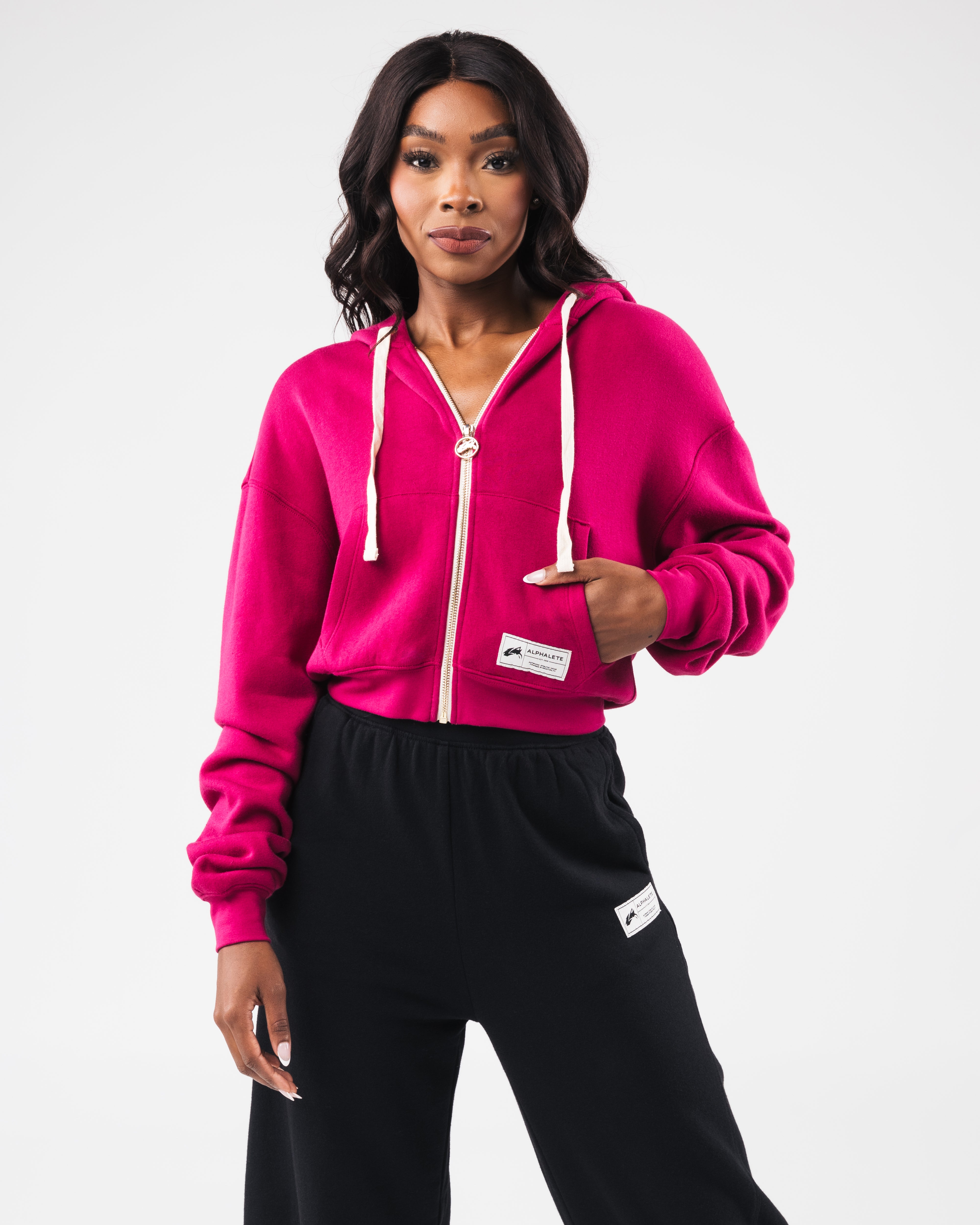 Women's Fleece Zip Jacket - Soft & Warm Winter Outerwear for Casual Wear & Outdoor Activities | Berry Color
