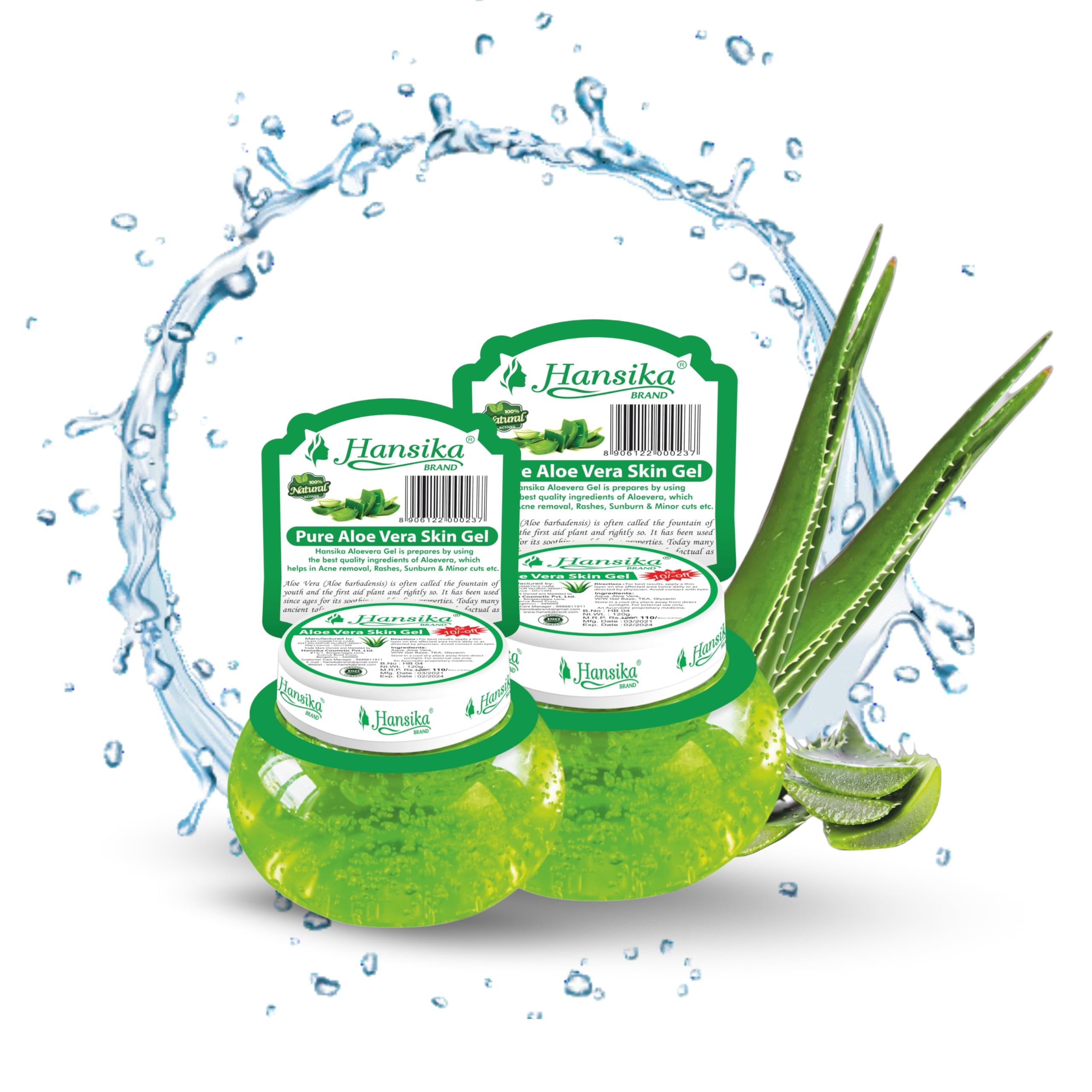 **Hansika Pure Aloe Vera Gel – 120g | Natural Moisturizer for Face, Skin, Hair & Body | Soothes Sunburn, Hydrates Dry Skin, Promotes Hair Growth**