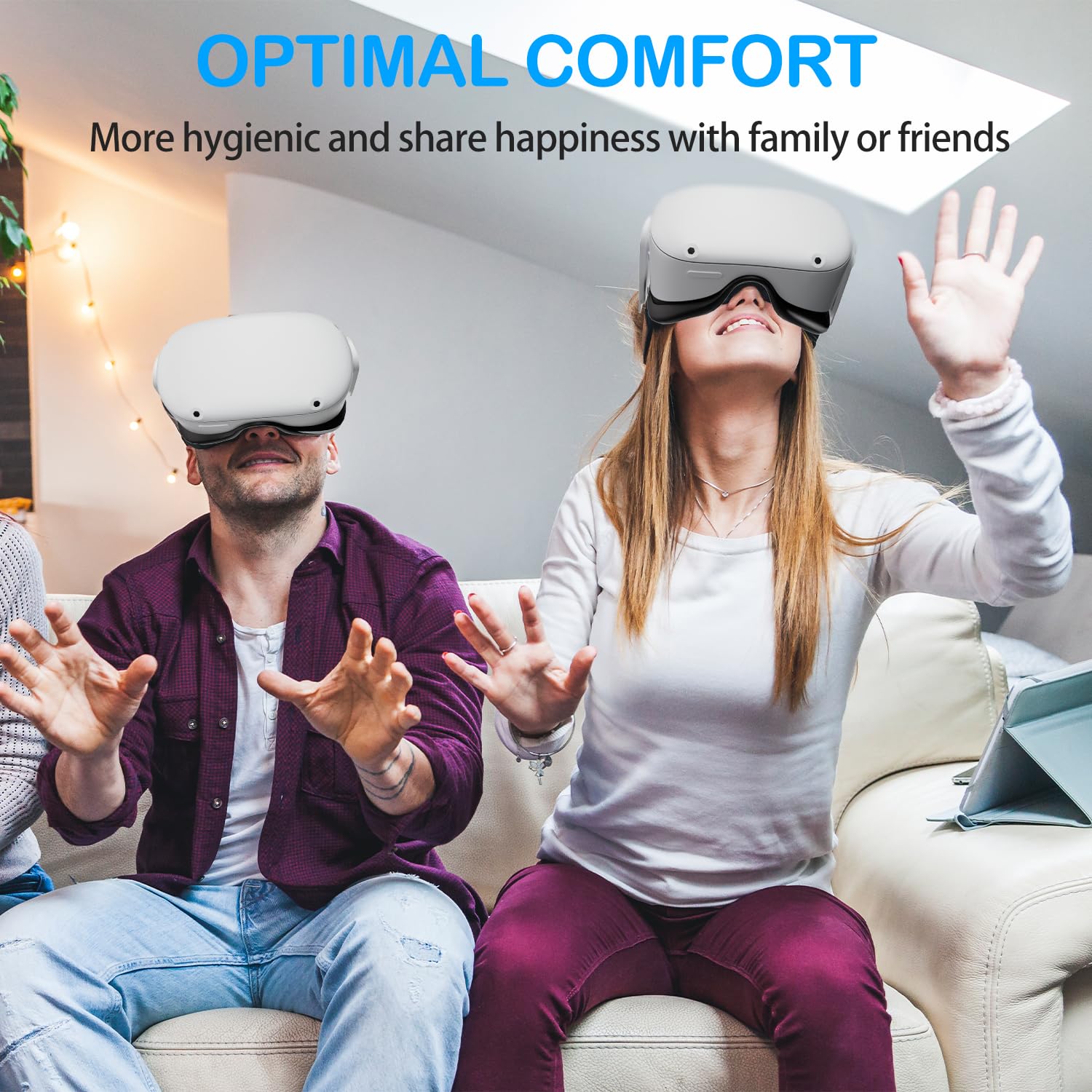 Oculus Quest 2 Face Pad Replacement - VR Accessories for Meta Quest 2 - Comfortable & Breathable Foam Cushion - Compatible with Oculus Quest 2 Original Spacer - Perfect for Gaming, Fitness & Virtual Reality Experiences