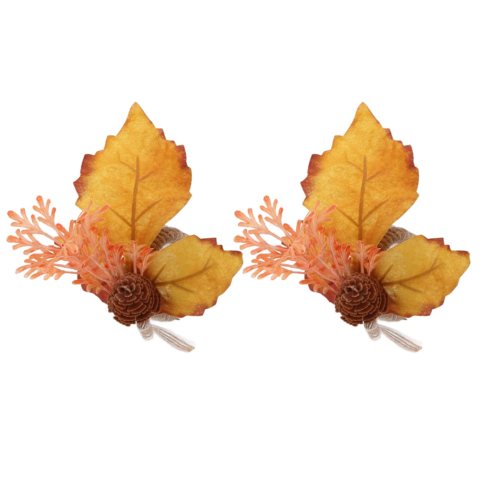 Elegant Maple Pine Cone Napkin Rings - 2Pcs Floral Table Decor for Weddings & Parties