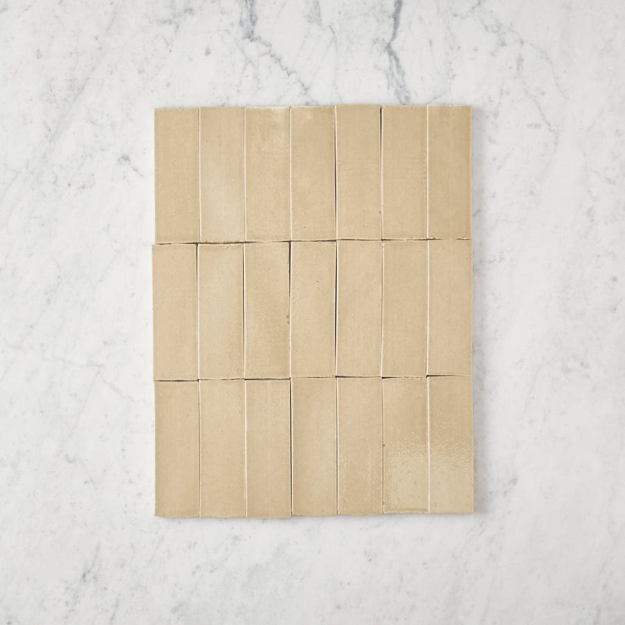 Premium Noosa Gloss Zellige Beige Subway Tile - 3x6 Inch Ceramic Wall & Backsplash Tiles - Perfect for Kitchen, Bathroom & Fireplace Renovation