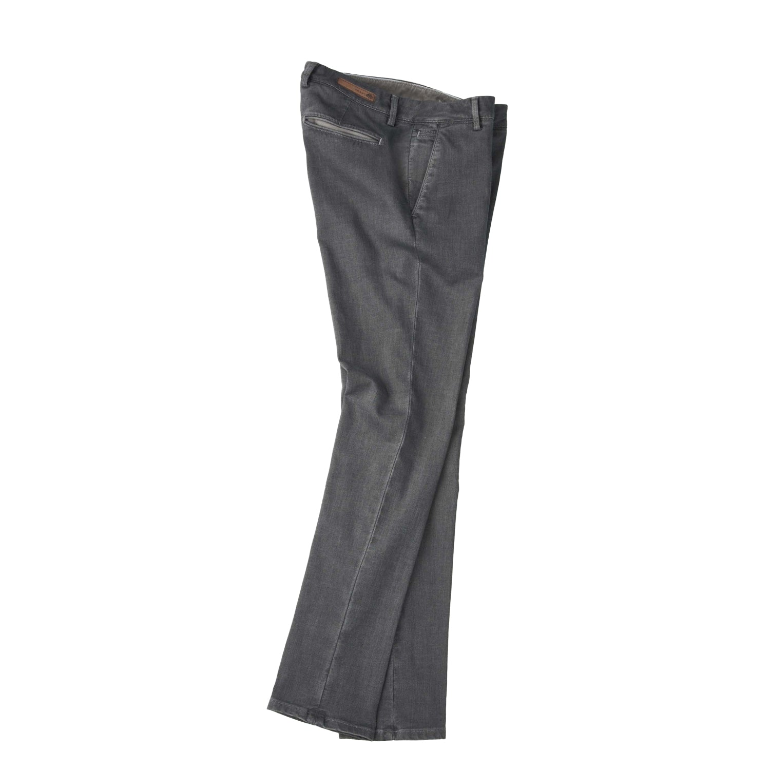 FRADI Men's Denim Look Cotton Stretch Chino Pants - Mid Grey | Comfortable Slim Fit Casual Trousers for Work, Travel & Everyday Wear