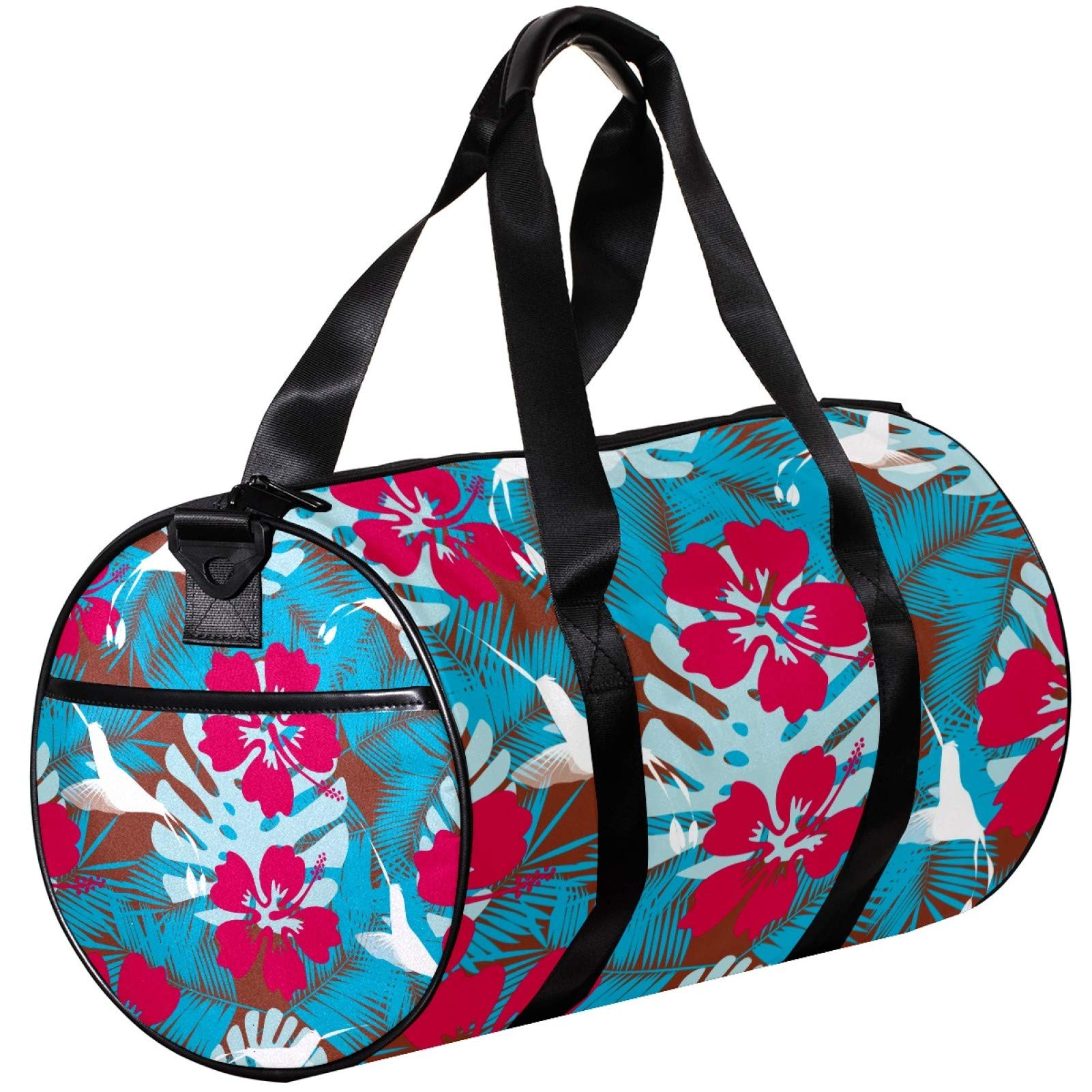 Hawaiian Plumeria Small Travel Duffel Bag - Lightweight Canvas Gym Bag for Sports & Workout - Perfect for Beach Trips, Yoga Class & Weekend Getaways