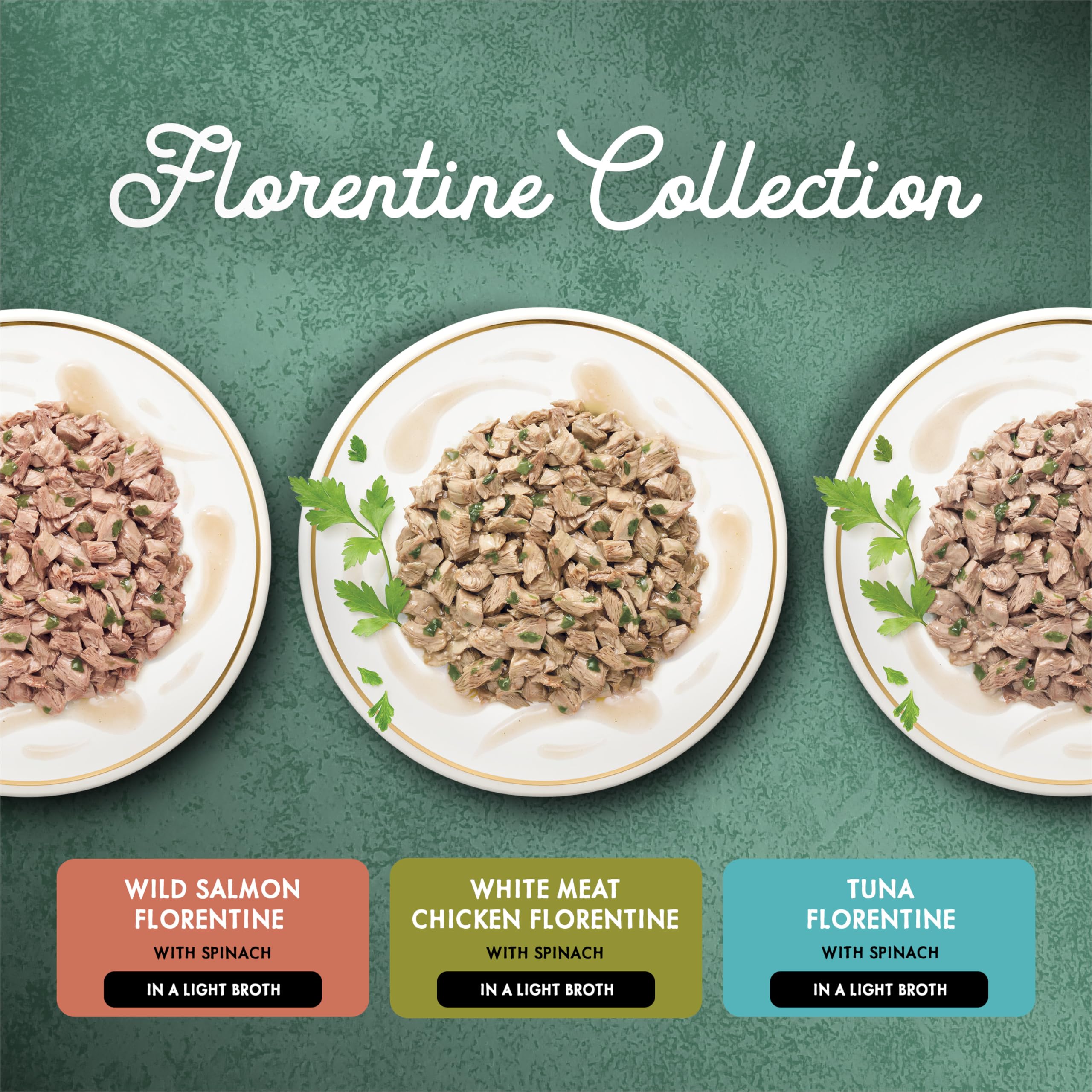 Fancy Feast Medleys Wet Cat Food - Florentine Collection Variety Pack (3 Flavors, 85g x 12 Cans) | Gourmet Cat Food for Adult Cats | Perfect for Mealtime, Travel & Special Treats
