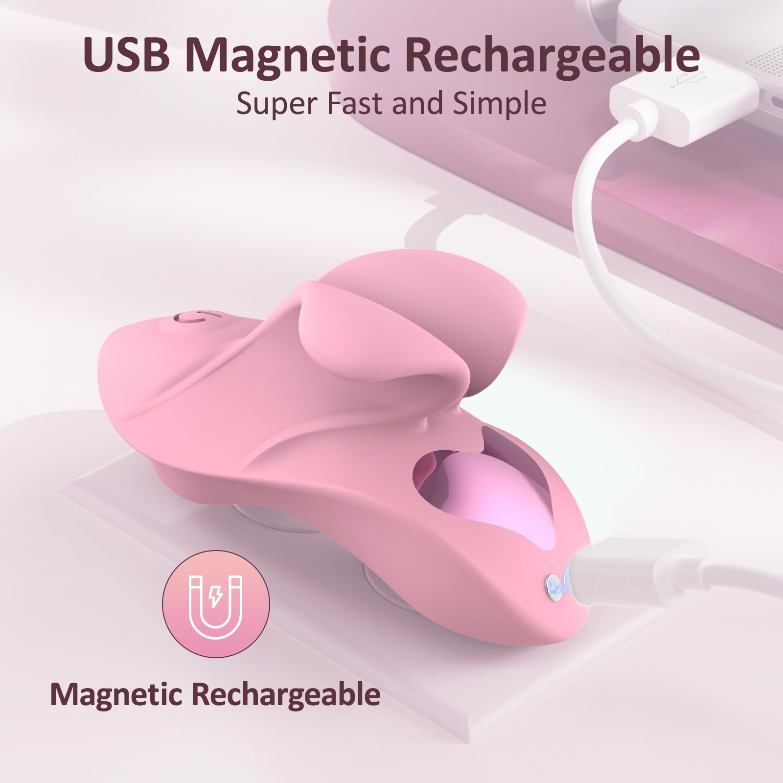 Mini Vibrator for Women - 9 Vibration Modes Silicone Clitoral Stimulator, Rechargeable Finger Vibrator for Couples - Perfect for Clitoris & Nipple Stimulation - Enhance Intimacy & Pleasure in Bedroom Play
