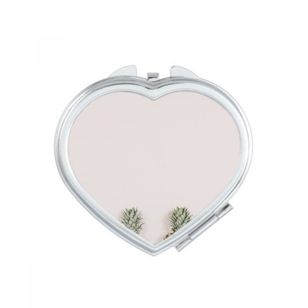 Bestchong Fresh Pineapple Shaped White Heart Mirror - Portable Travel Makeup Mirror with Magnification for Handheld & Pocket Use | Perfect for Home, Travel, and On-the-Go Touch Ups