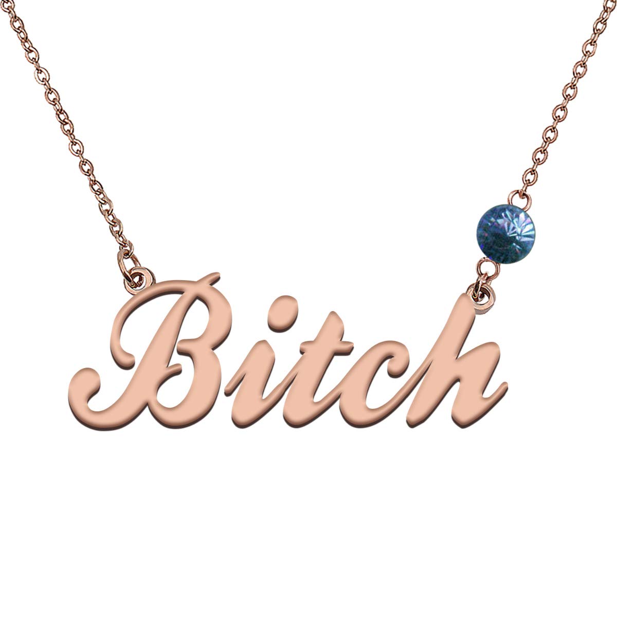 Personalized Name Necklace with Birthstone - Custom Engraved Jewelry for Women - Perfect Gift for Birthday, Anniversary & Special Occasions