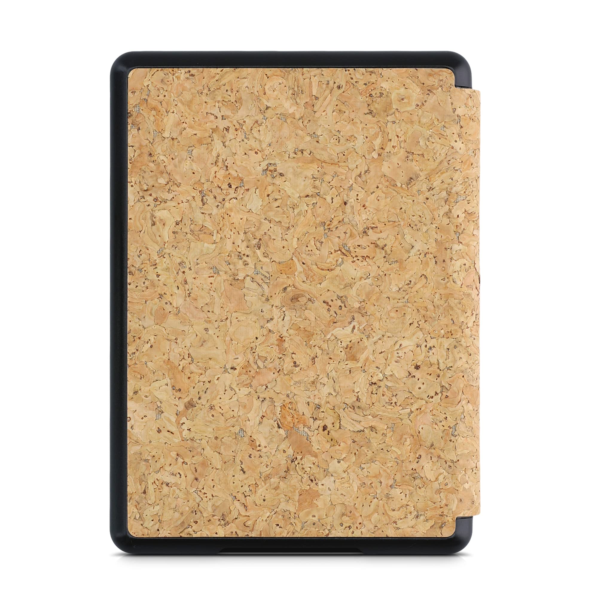 kwmobile Cork Case for Amazon Kindle Paperwhite 11th Gen (2021) - Eco-Friendly Book Style Flip Cover | Protective Folio Case for e-Reader | Light Brown | Perfect for Reading, Travel & Daily Commute