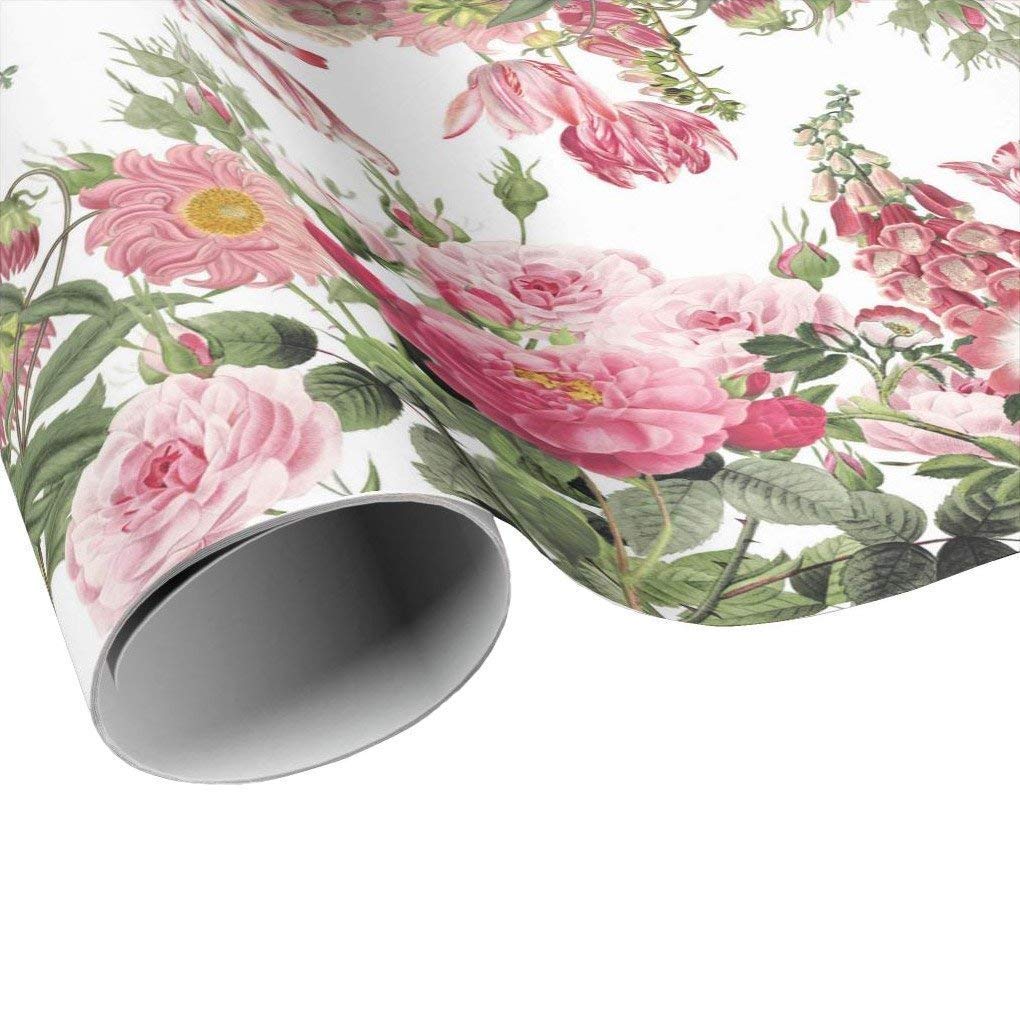 Pink Floral Gift Wrap Sheets - Elegant Pink Flower Wrapping Paper for Party Favors, Birthday Gifts & DIY Crafts | Perfect for Garden Parties, Baby Showers & Wedding Decorations