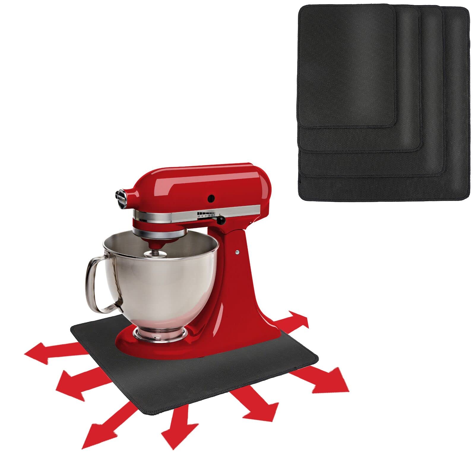 4 Pack Non-Slip Appliance Slider Mats - Heavy Duty Moving Glides for Coffee Maker, Air Fryer, Stand Mixer, Blender & Toaster - Easy Slide Countertop Protectors for Kitchen Appliances - Perfect for Moving, Cleaning & Rearranging Small Appliances