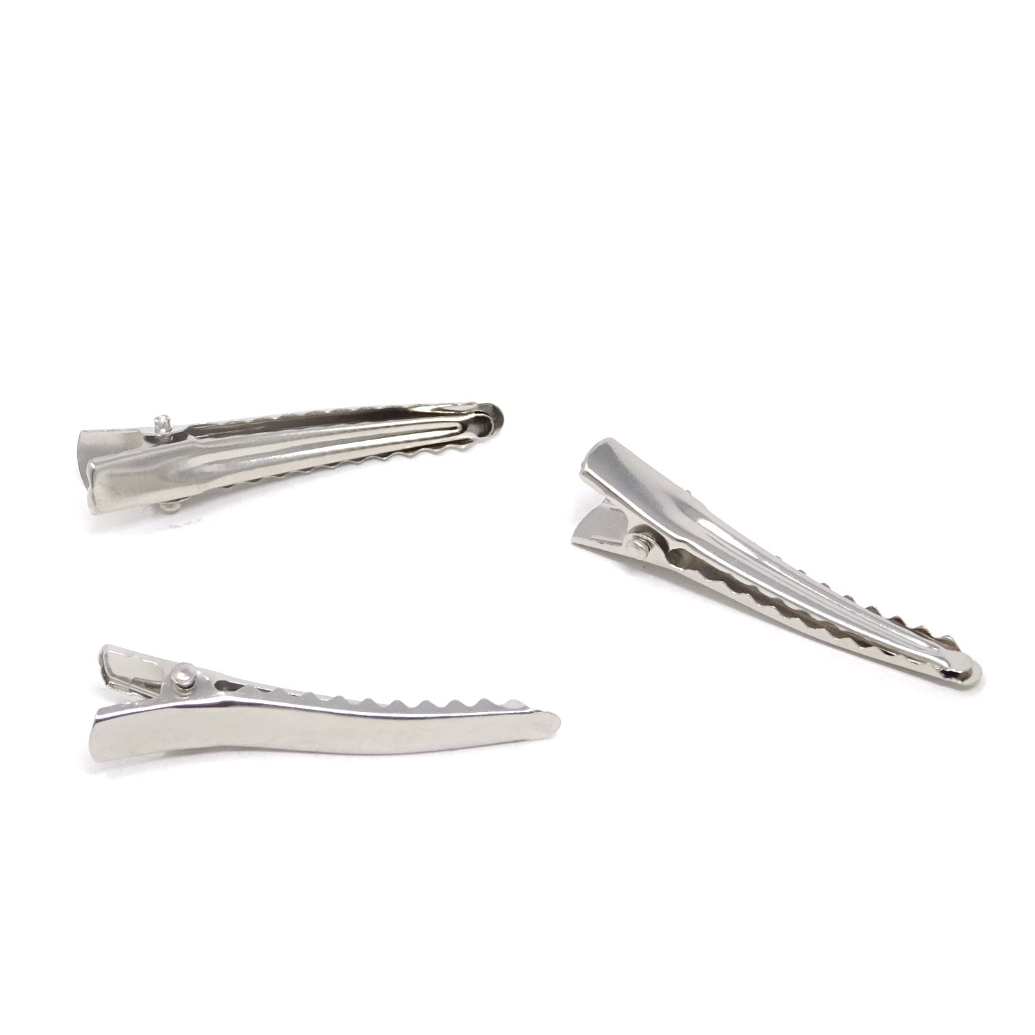 Honbay 50PCS Silver Tone Metal Alligator Hair Clips for DIY Crafts & Hair Accessories (4.5cm/1.77inch) - Perfect for Hair Styling, DIY Jewelry Making, and Gift Packaging