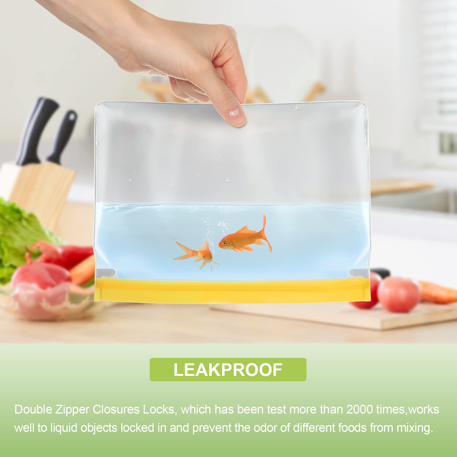 Eco-Friendly Reusable Food Storage Bags 24-Pack - BPA-Free Leakproof Silicone Freezer & Lunch Bags (8 Large + 8 Sandwich + 8 Snack) | Perfect for Meal Prep, School Lunches & Picnics