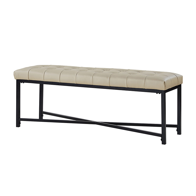 Arnold Versatile Elegance: Genuine Leather Bench with Button Tufted Design - Perfect for Living Room, Bedroom & Entryway Decor