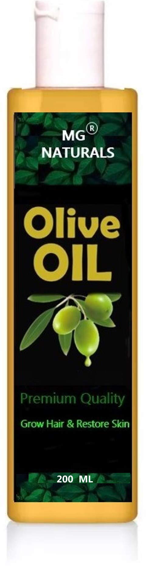 MG Naturals Extra Virgin Olive Oil 200ml - Cold Pressed, Organic, Rich in Antioxidants - Perfect for Cooking, Salad Dressings & Skin Care