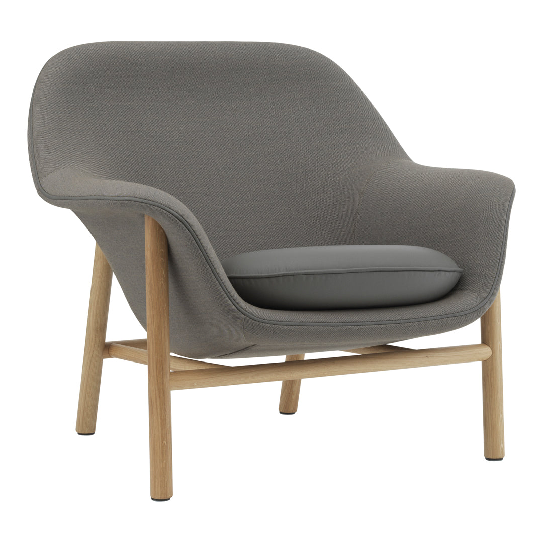 Modern Drape Low Lounge Chair with Solid Wood Legs - Perfect for Living Room, Bedroom, or Office Relaxation