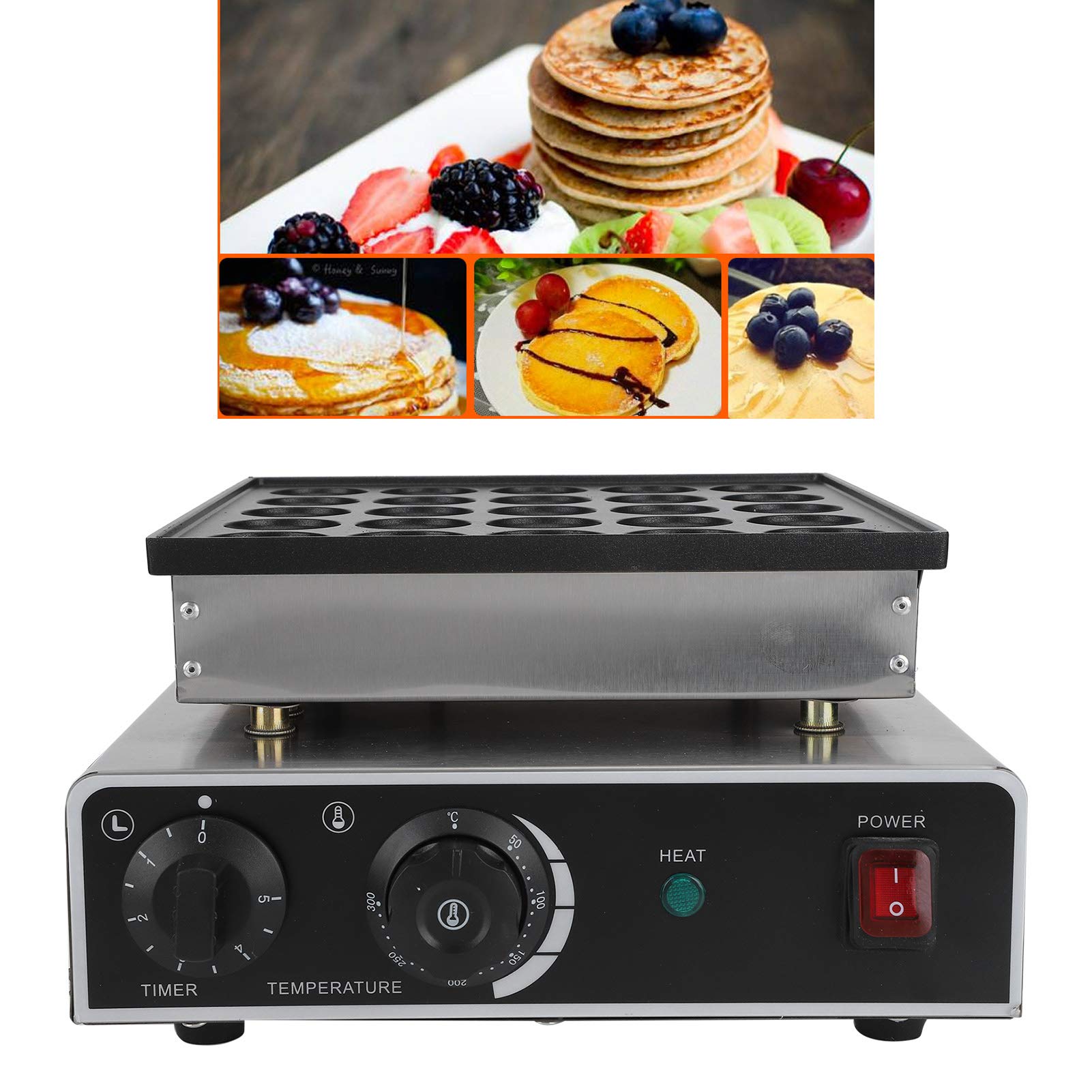 Ladieshow 25-Hole 950W Electric Muffin Maker & Pancake Machine - Non-Stick Waffle Maker with Rapid Heating for Breakfast, Brunch & Snacks (US Plug 110V) - Perfect for Family Gatherings, Kids' Parties & Quick Breakfasts