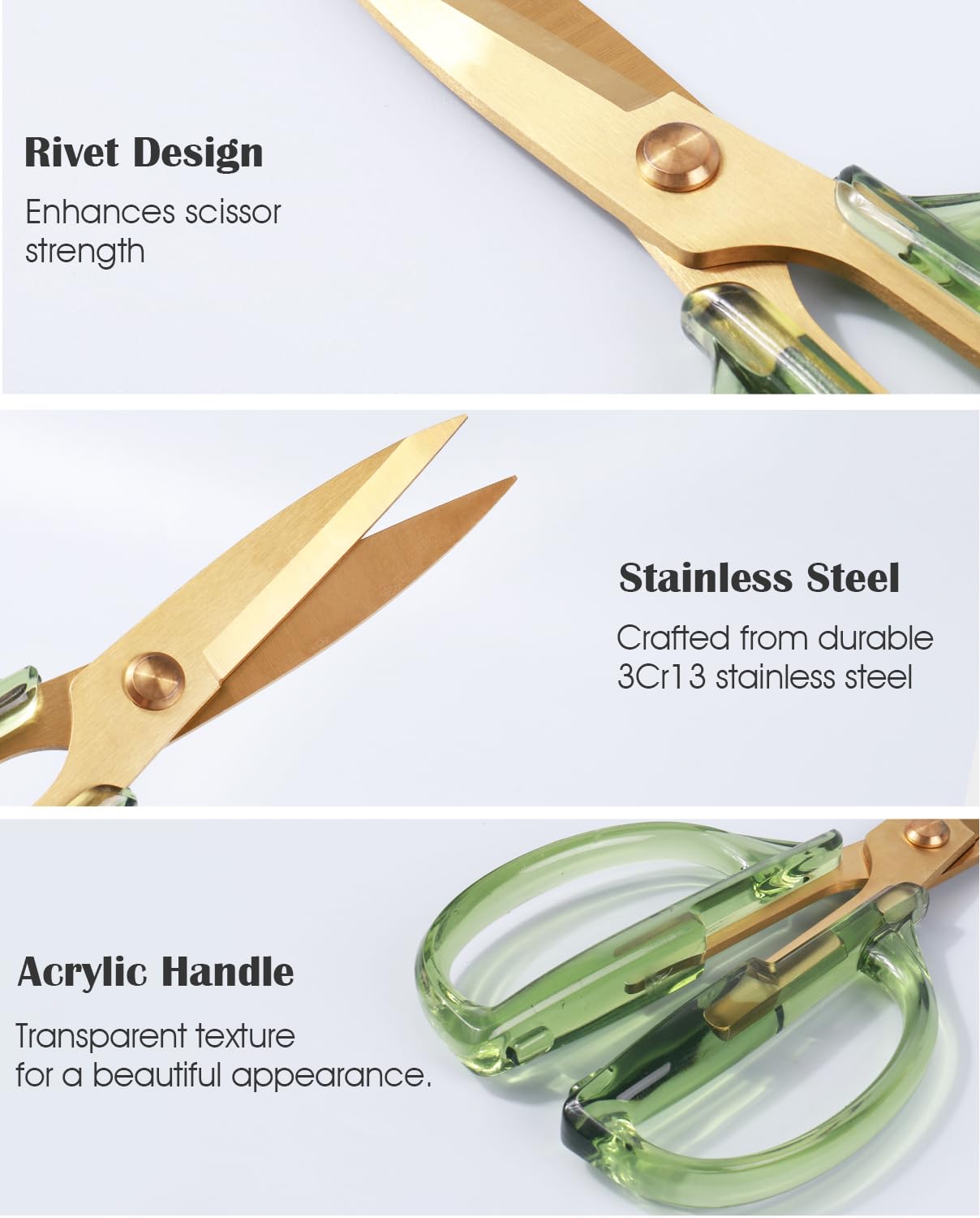 ARCHIKING 7.7 Inch Kitchen Shears - Stainless Steel Multi-Purpose Scissors for Meat, Poultry & Cooking with Comfort Grip & Acrylic Handle - Perfect for Food Prep, Cutting Herbs, Opening Packages & Everyday Kitchen Use