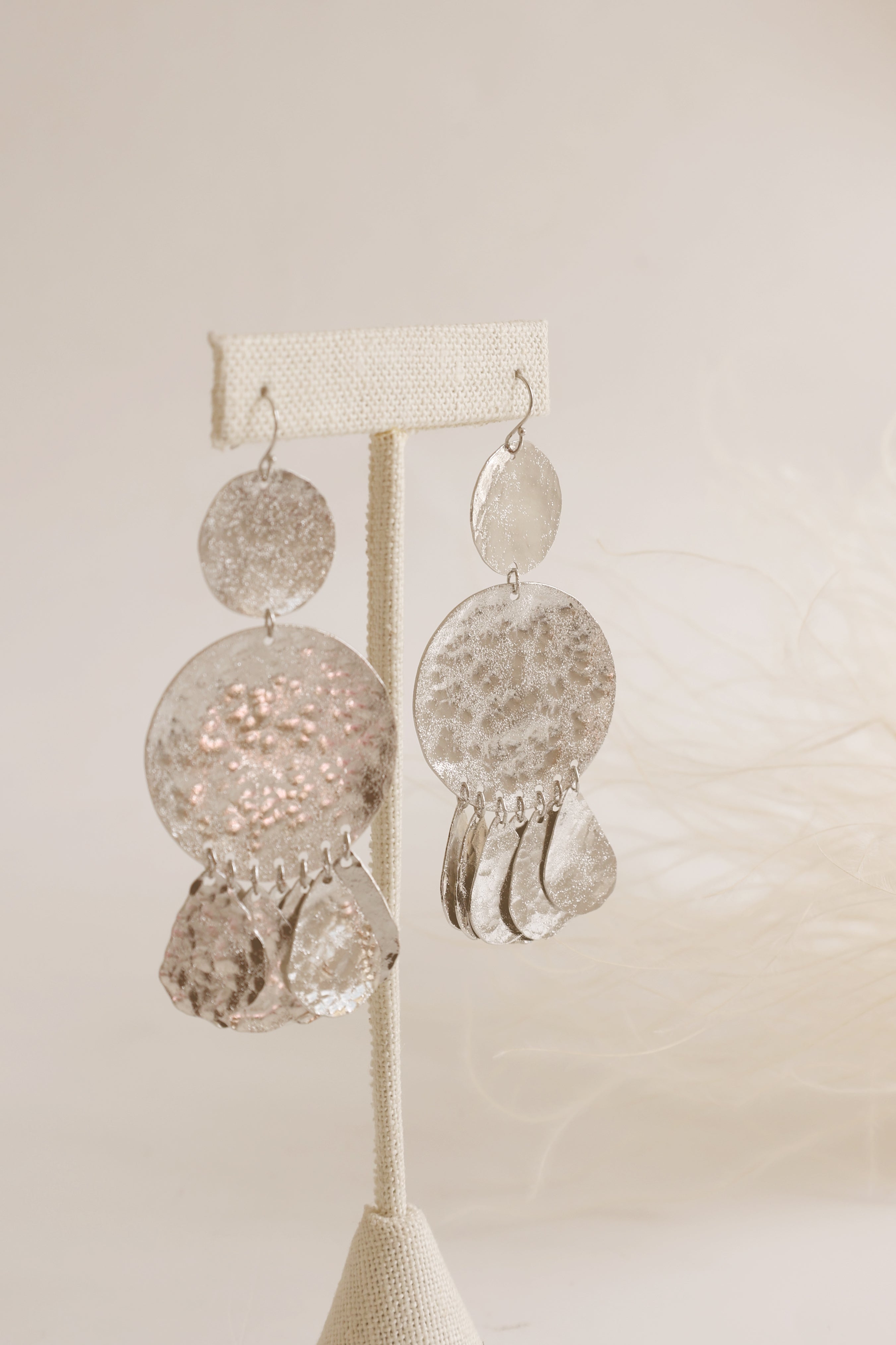 Statement Metal Fringe Earrings for Women - Silver Boho Dangle Earrings - Perfect for Parties, Weddings & Everyday Wear