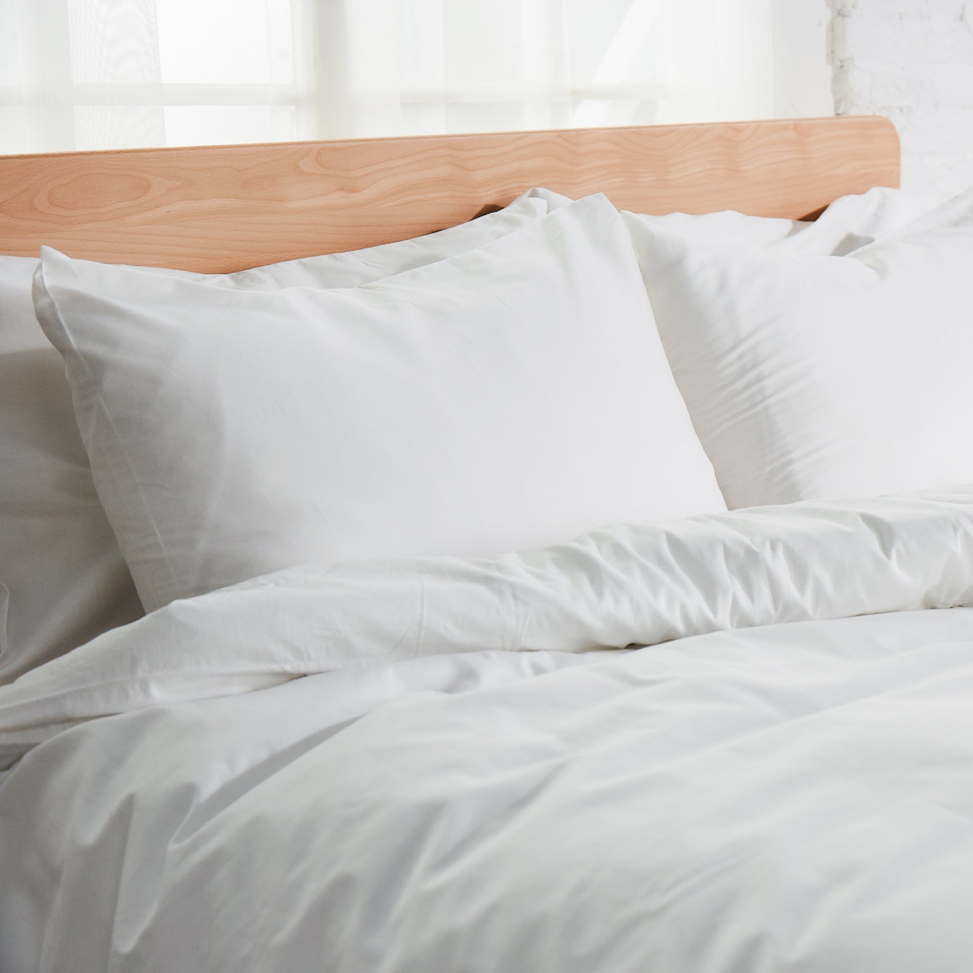 Premium 270 Thread Count Organic Cotton Percale Shams - Soft & Breathable Pillowcases for Bedroom, Hotel, or Guest Room