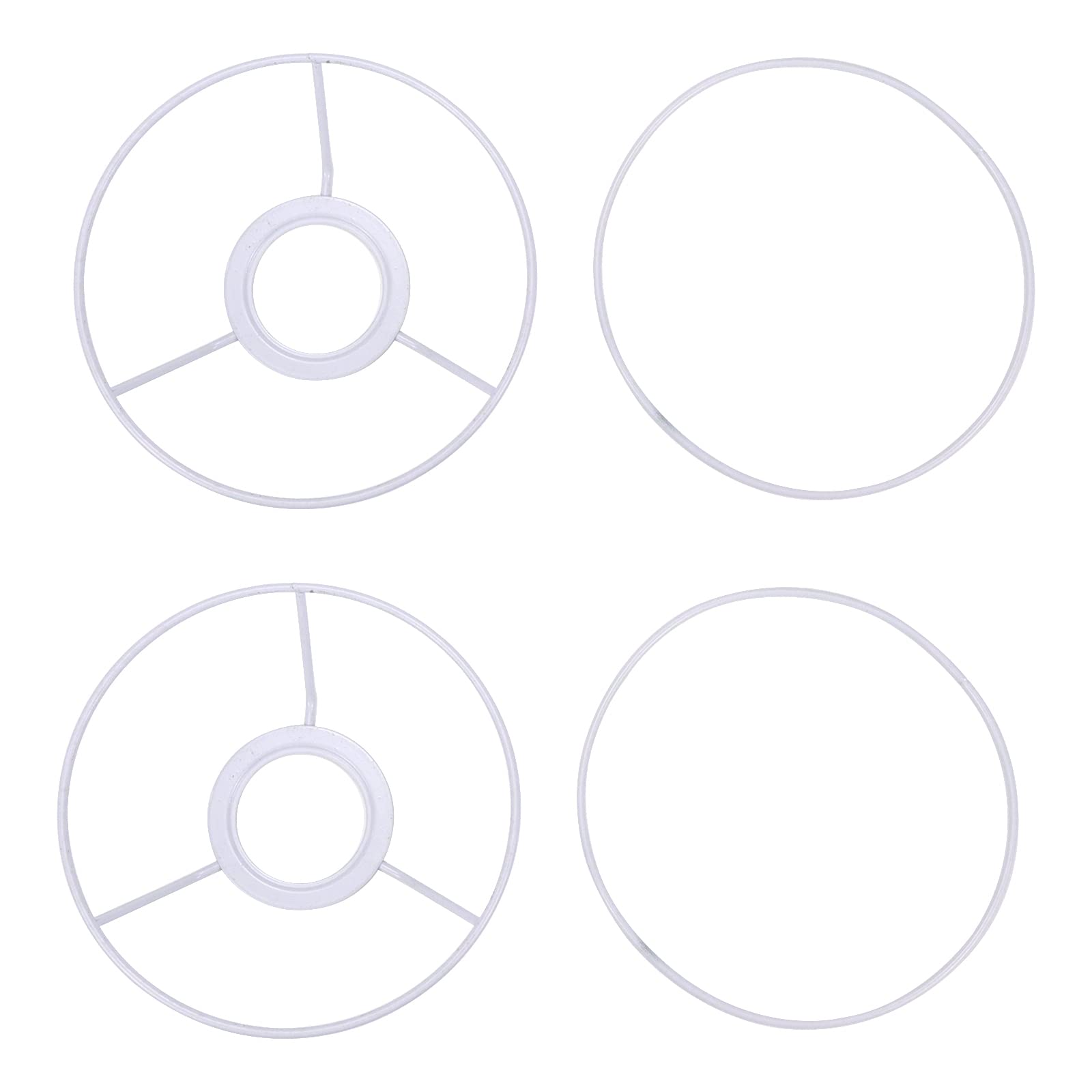 2-Pack White Iron Lamp Shade Frame - 5.51 Inch Drum Ring for DIY Lighting Projects | Perfect for Table Lamps, Pendant Lights & Home Decor