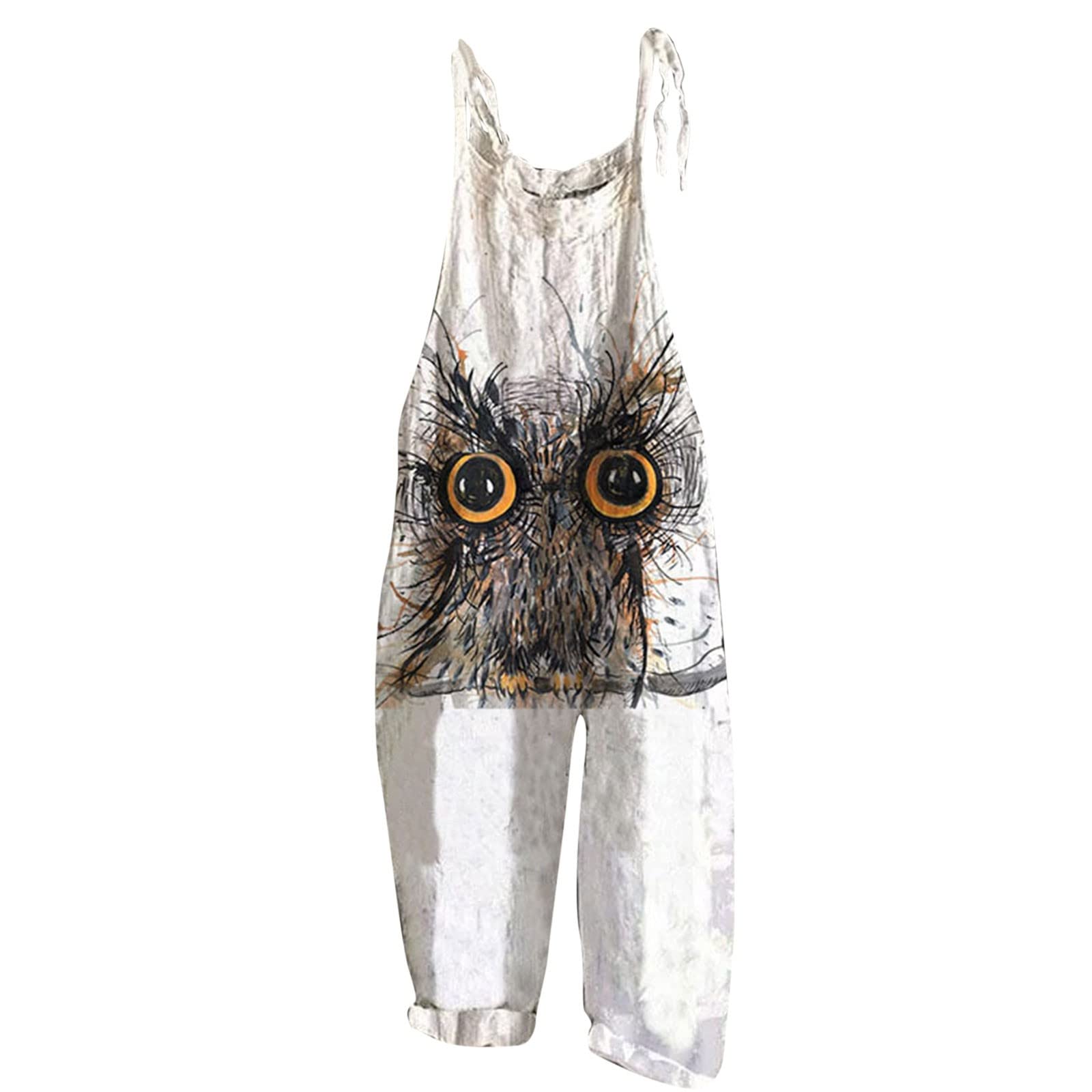 Women's Floral Cotton Jumpsuit - Sleeveless Spaghetti Strap Romper with Tie Detail | Casual & Dressy Overalls for Summer, Beach, Party & Everyday Wear