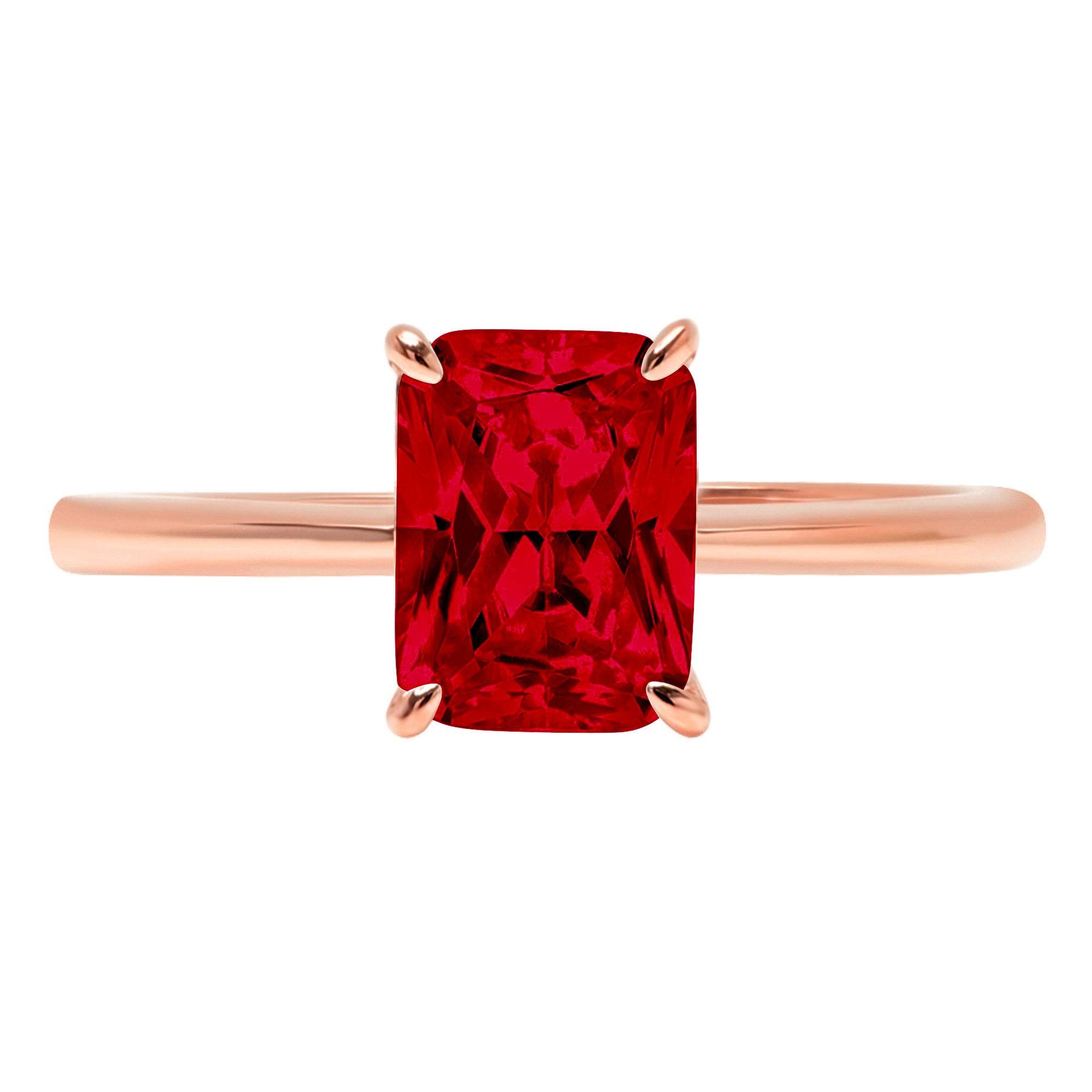1.75ct Natural Deep Pomegranate Red Garnet Engagement Ring - Radiant Cut Solitaire in 14K Rose Gold, VVS1 Clarity, 4-Prong Setting for Women | Wedding, Bridal, Anniversary Jewelry Gift for Her, Perfect for Proposals, Vow Renewals & Special Occasions