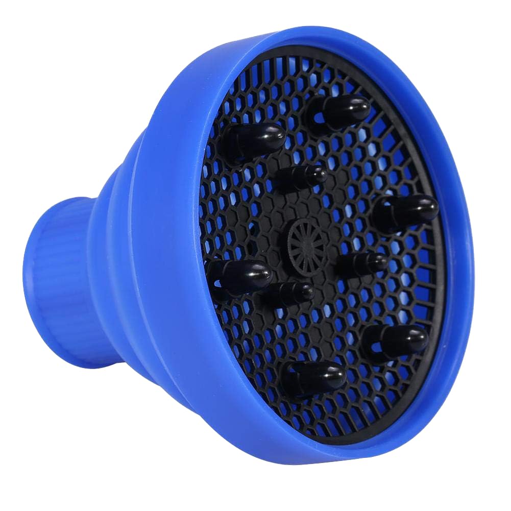 Professional Foldable Hair Dryer Diffuser for Curly Hair - Styling Hairdressing Tool with Blue Cover | Perfect for Home Salon, Travel & Daily Curly Hair Care