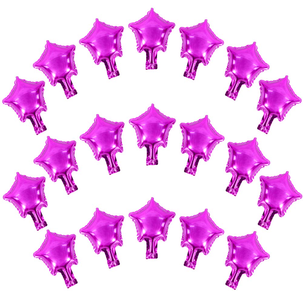 100 Pcs 5 Inch Rose Red Star Shaped Foil Balloons - Mylar Party Balloons for Baby Shower, Gender Reveal, Wedding, Birthday & Engagement Decorations - Perfect for Indoor & Outdoor Party Decor (Rose Red)