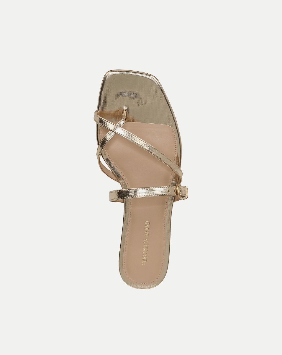 Marthe Metallic Leather Sandal - Women's Fashion Gladiator Sandals with Comfortable Cushioning for Summer, Beach, and Casual Outings