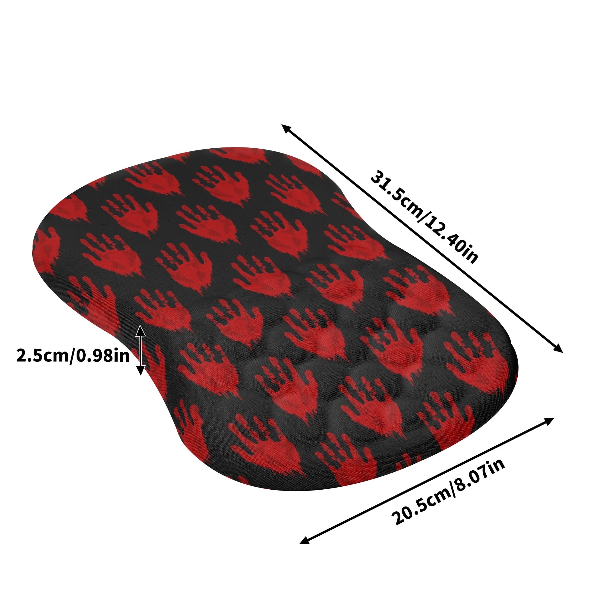 Bloody Hand Prints Mouse Pad with Wrist Rest - Ergonomic Gaming & Office Accessory for PC, Laptop, Computer Workstations