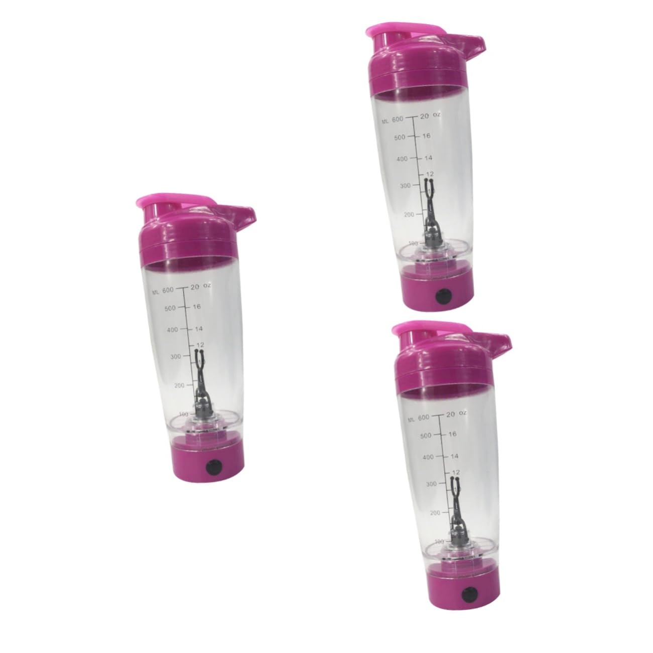 IMIKEYA 3-Piece Electric Protein Shaker Bottle Set - Portable Smoothie Mixer Cup for Protein Powder, Shakes & Juice Blending - Perfect for Gym, Workouts & Post-Exercise Recovery
