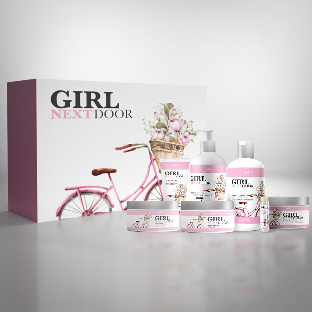 L'infini Naturel Luxurious Skincare Gift Set for Women - 7 Piece Beauty Bundle with Body Lotion, Sugar Scrub, Exfoliating Cleanser & Moisturizing Cream - Perfect Spa Day & Self Care Gift Set