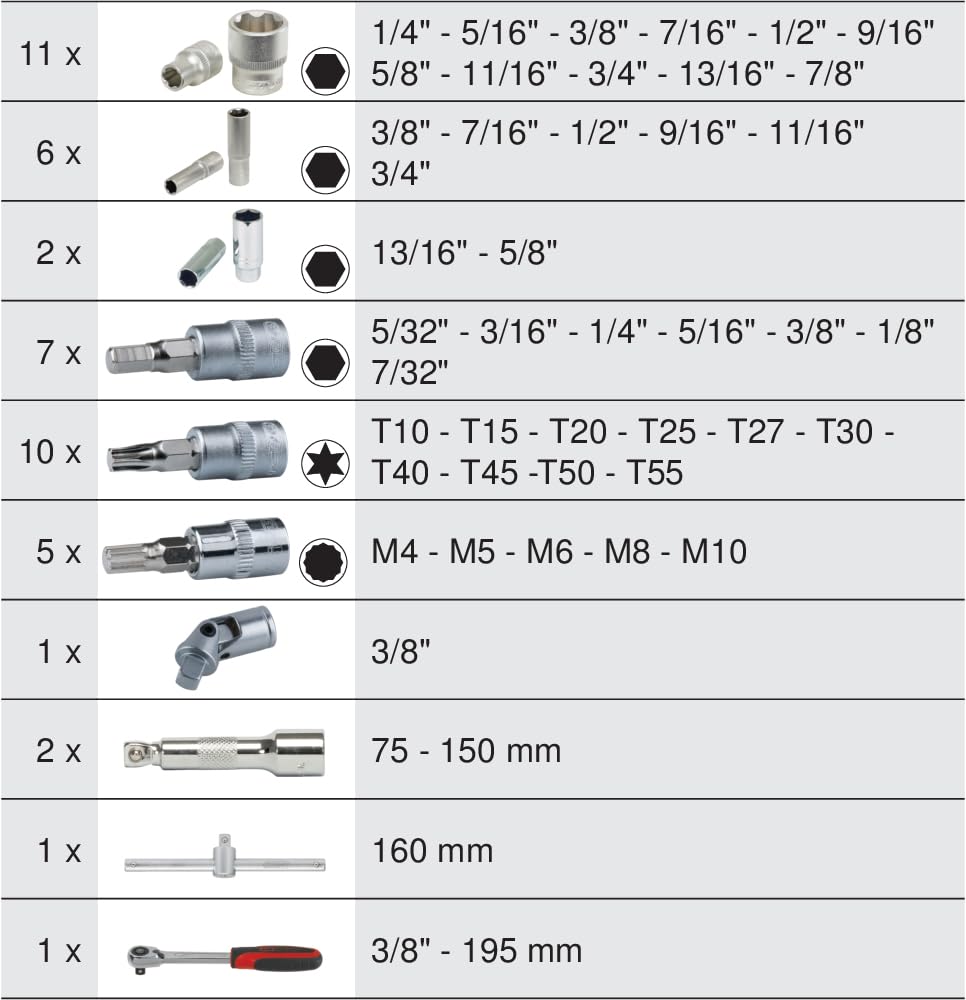 KS Tools 46-Piece 3/8