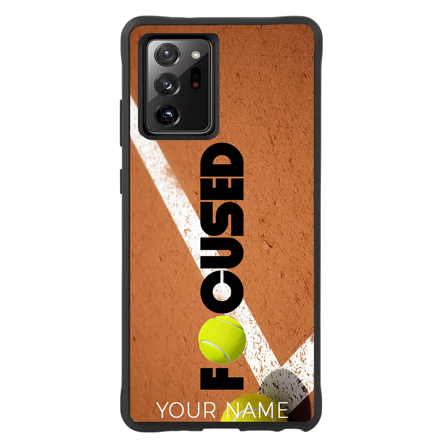 Custom Name Rubber Phone Case for Samsung Galaxy Note 20 Ultra - Perfect for Tennis & Sports