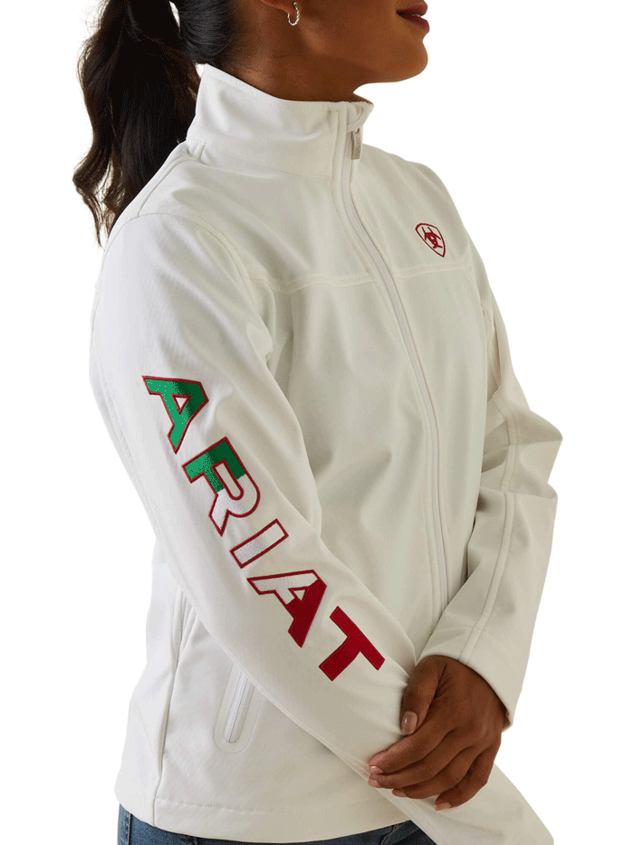 Ariat Women's Classic Team Softshell Jacket - White | Lightweight Water-Resistant Windbreaker for Outdoor Activities, Hiking & Casual Wear