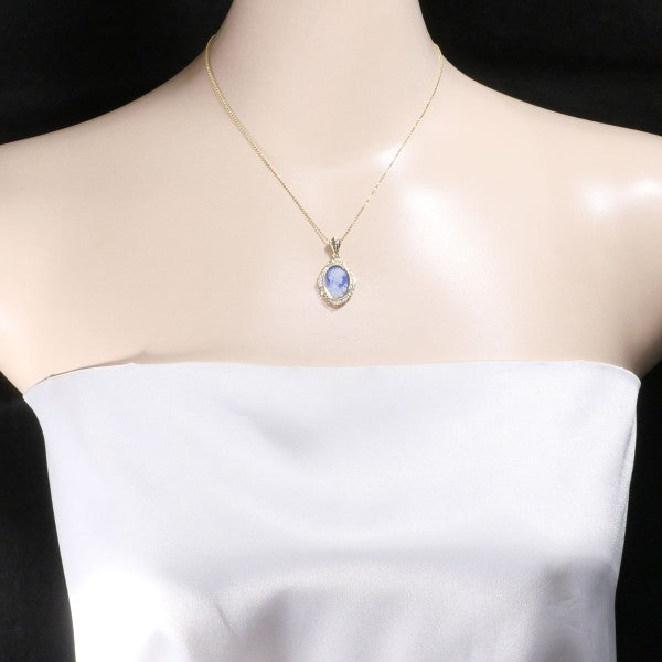14K Yellow Gold Cameo Necklace with Zirconia Stones - Elegant Vintage Jewelry for Women, Perfect for Weddings, Parties & Special Occasions