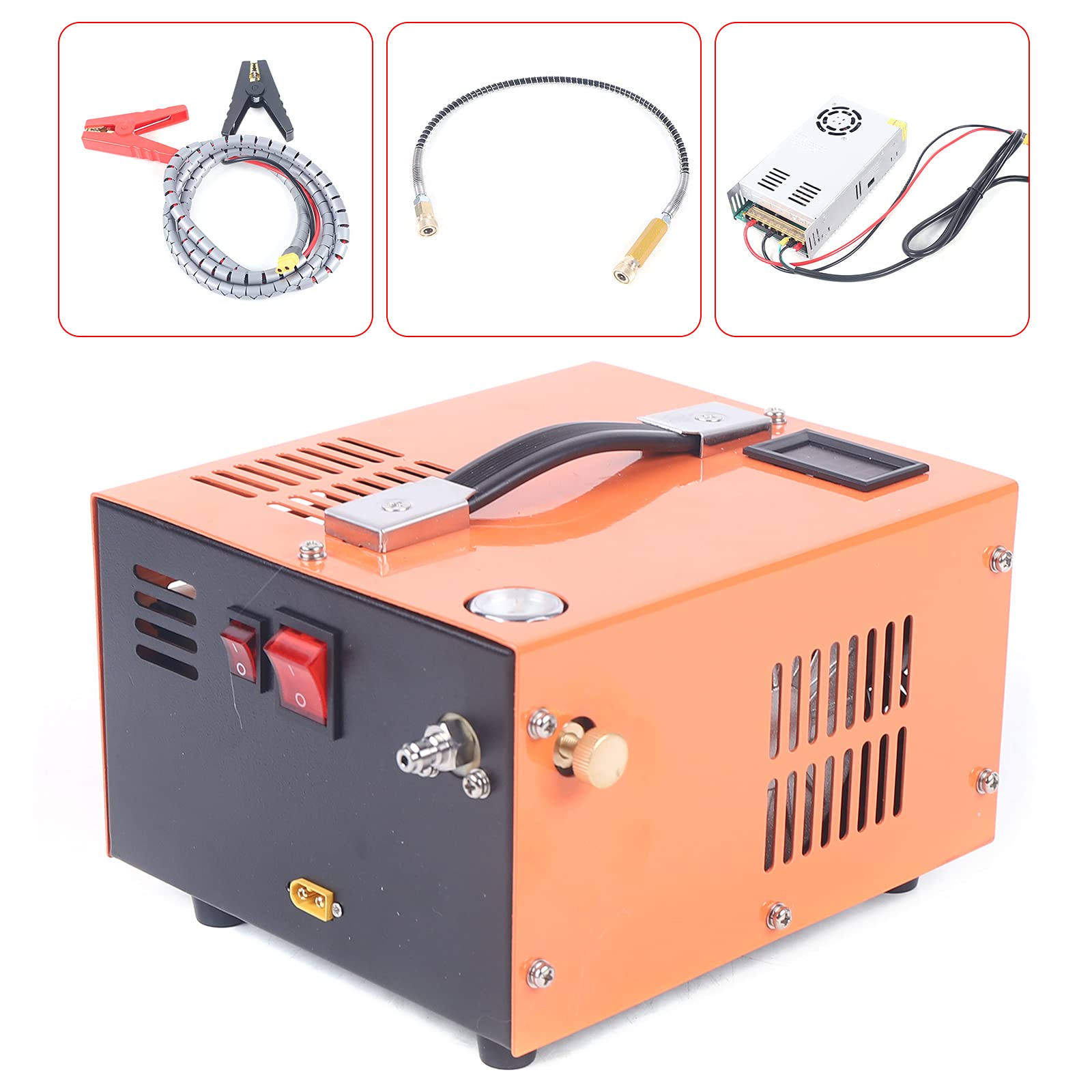 TFCFL 4500 PSI High Pressure PCP Air Compressor Pump - Portable 12V Electric Air Compressor with 30Mpa Transformer for Paintball, Scuba Tanks & Air Rifles - Perfect for Outdoor Sports, Hunting & DIY Projects